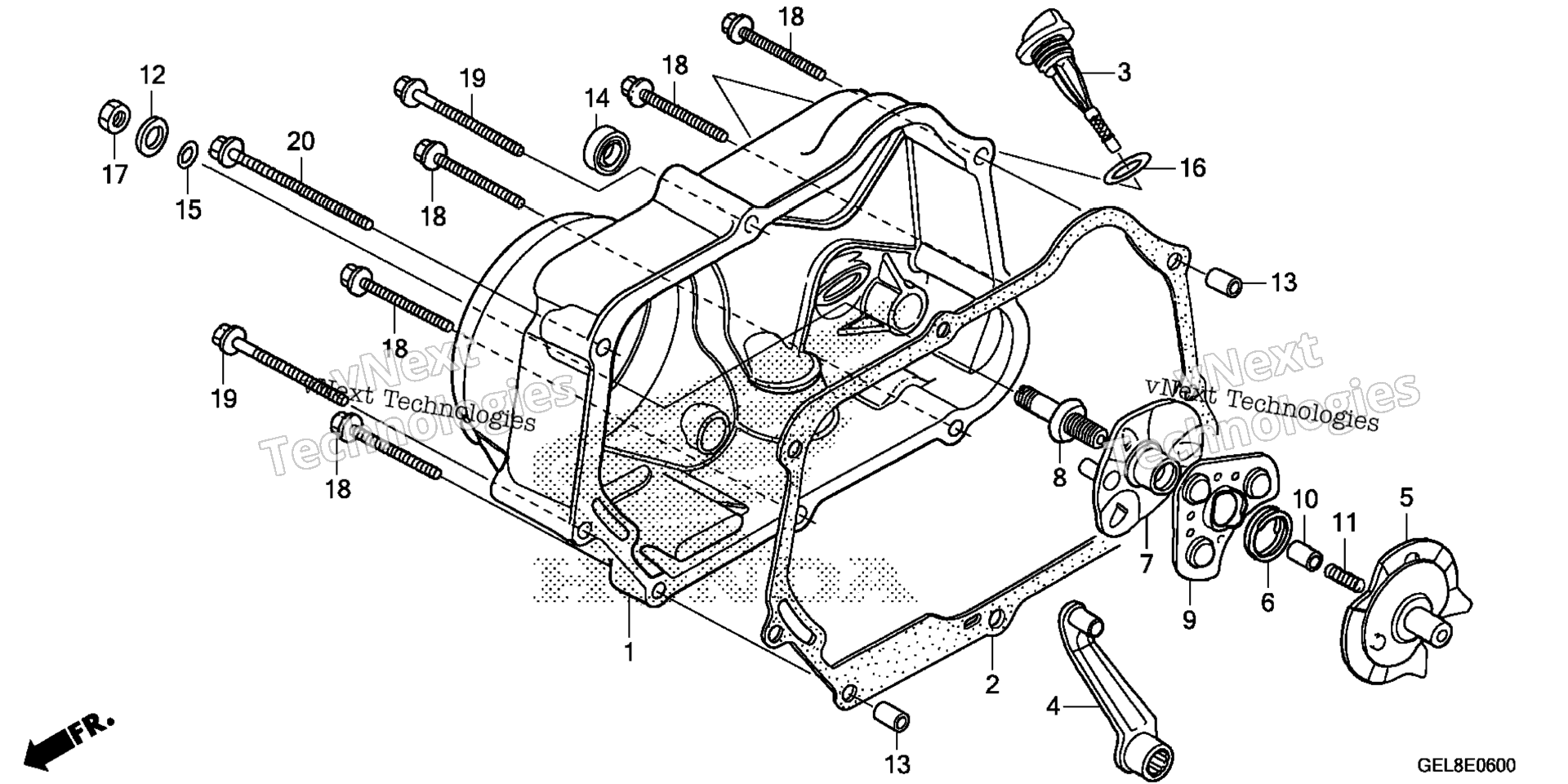 RIGHT CRANKCASE крышка