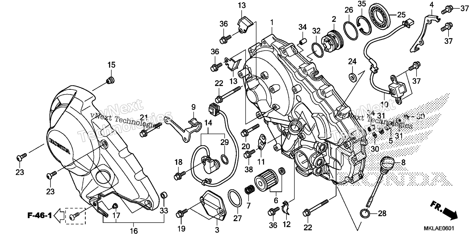 RIGHT CRANKCASE крышка (2)