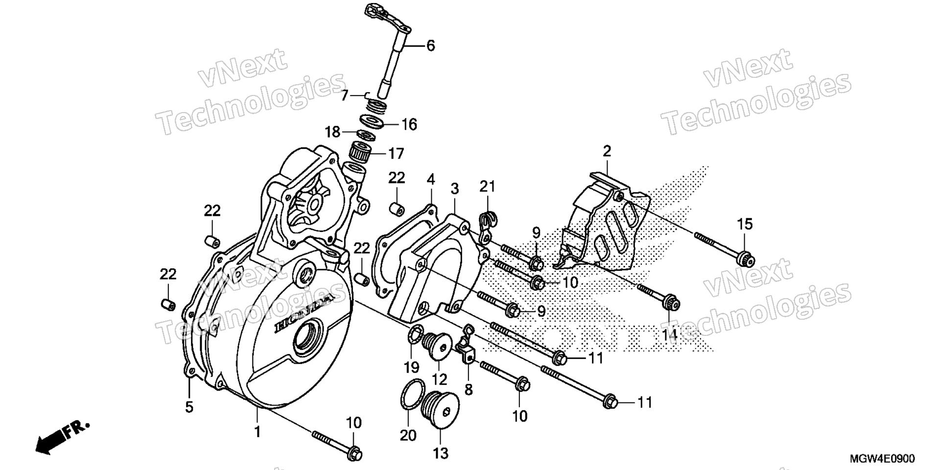 Left Crankcase крышка