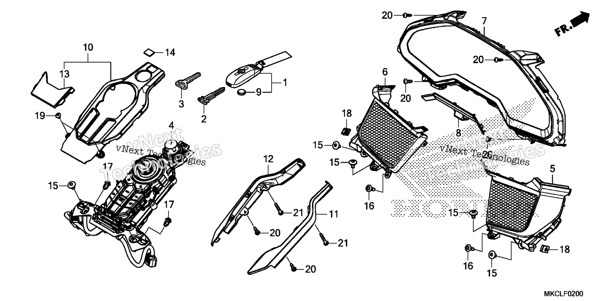 Спидометр PANEL / SWITCH PANEL / FOB KEY