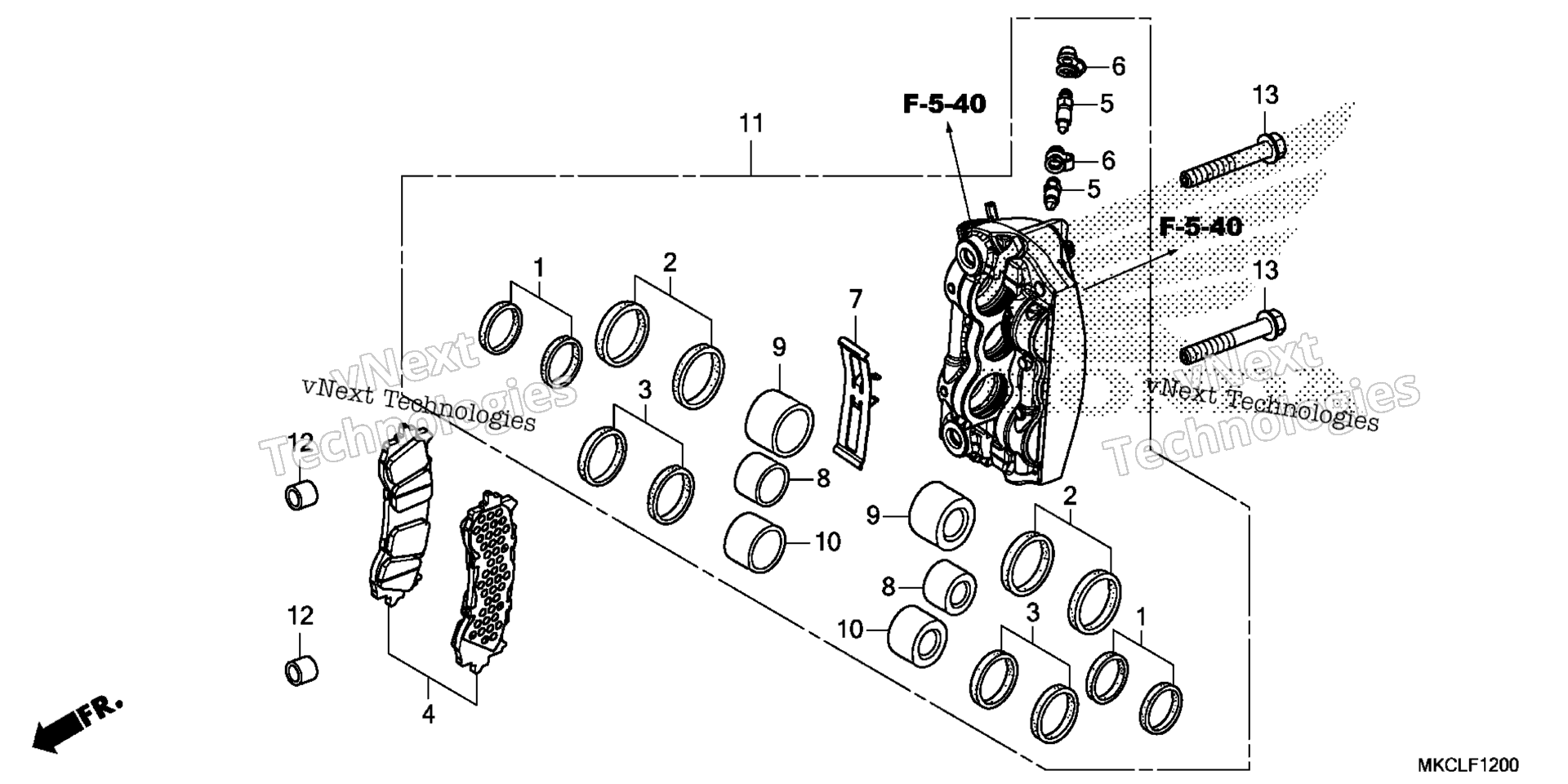 RIGHT передний тормоз CALIPER