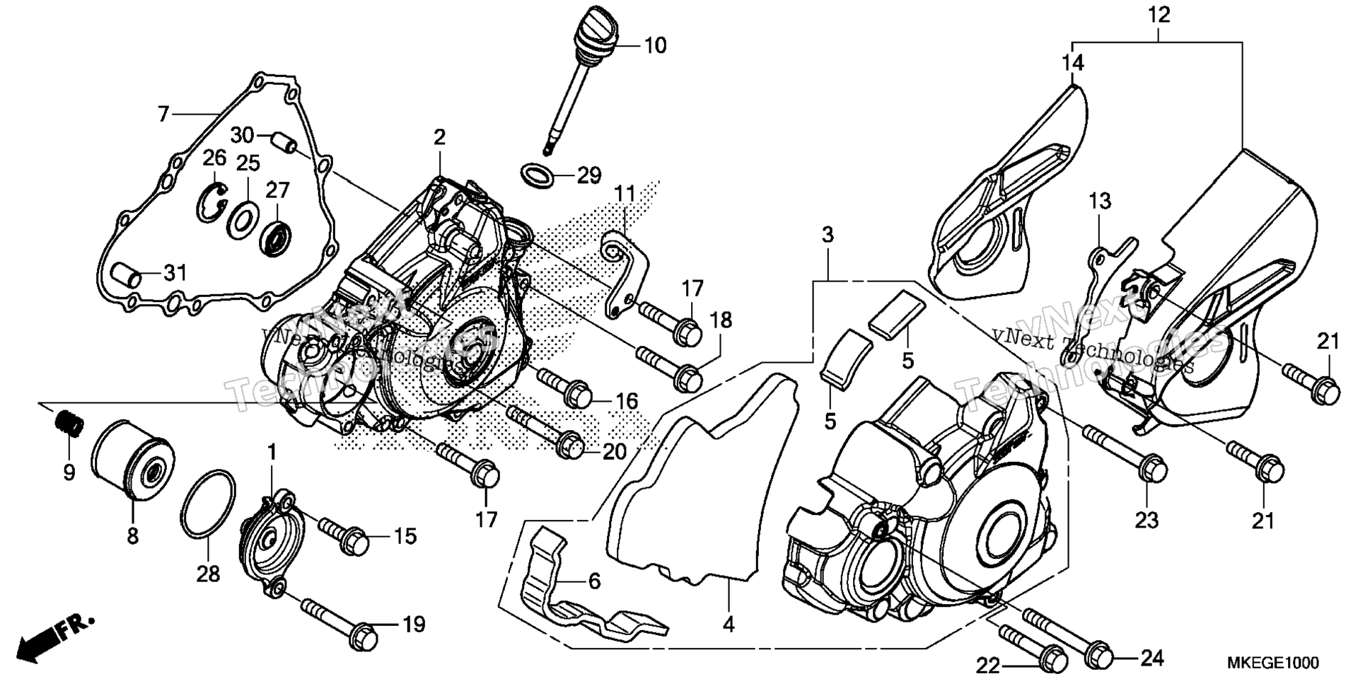 Left Crankcase крышка
