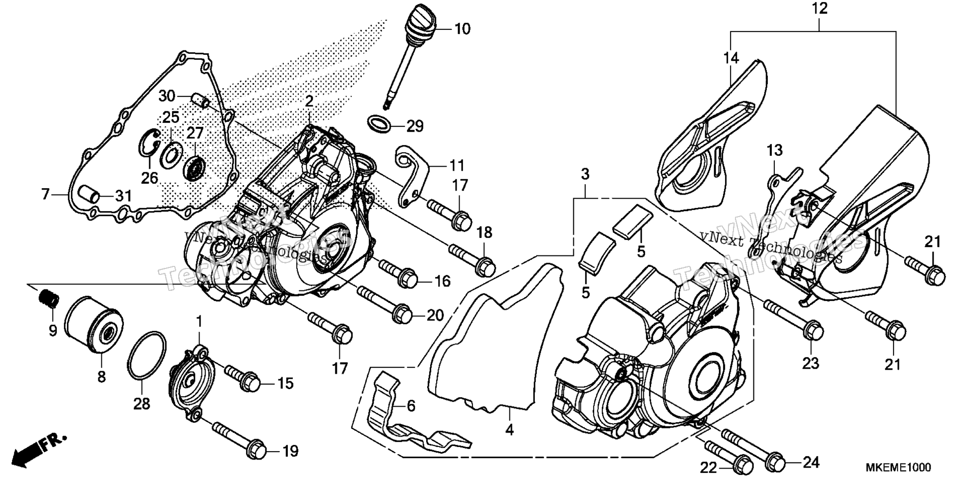 Left Crankcase крышка