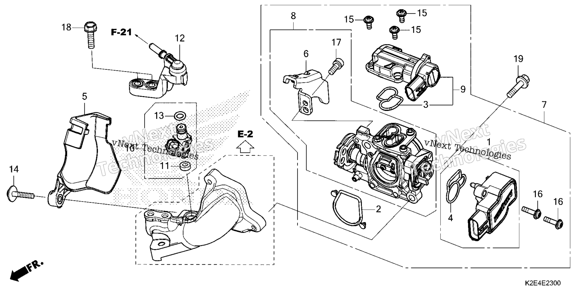Дроссель BODY / FUEL INJECTOR