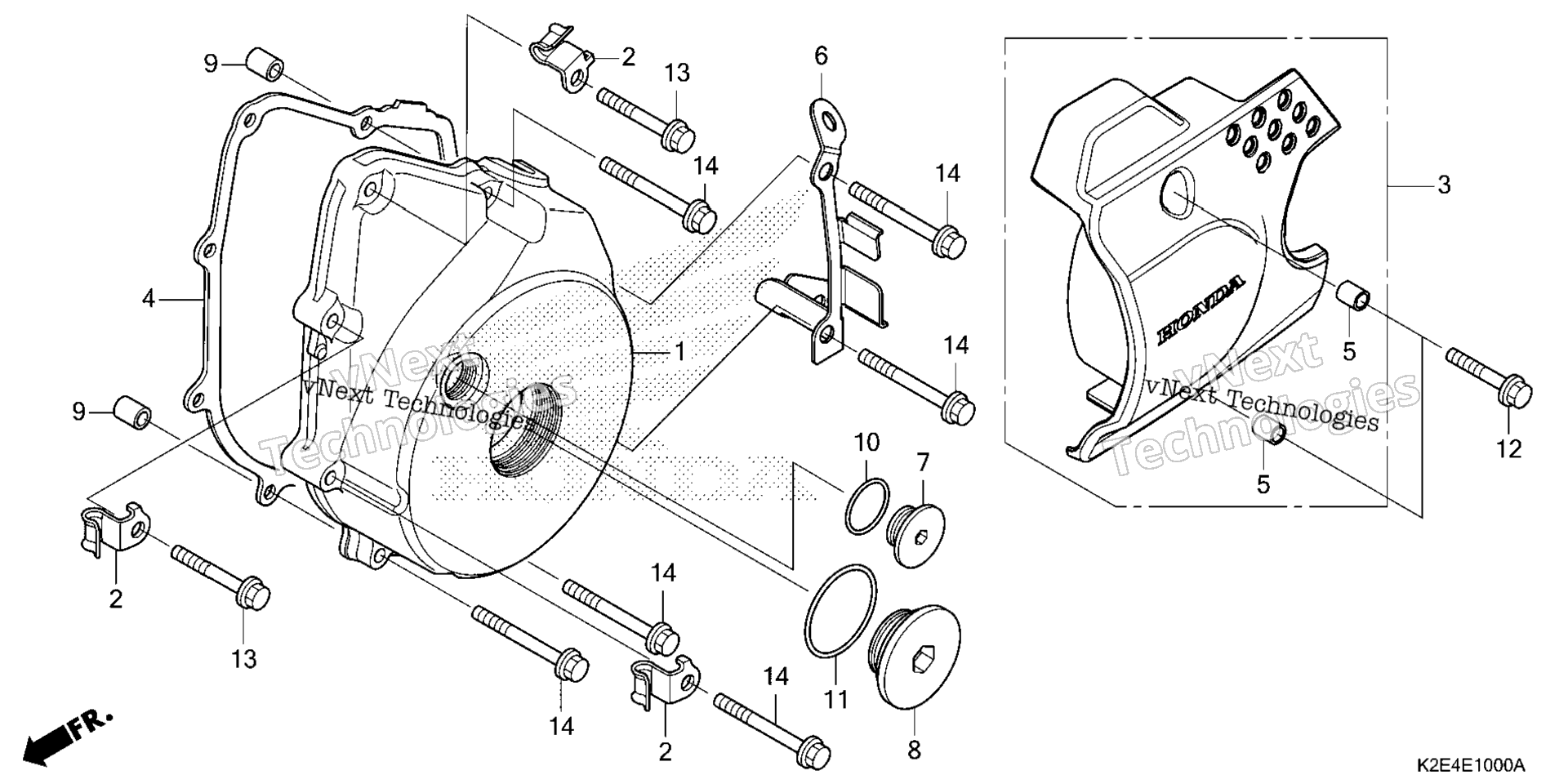 Left Crankcase крышка