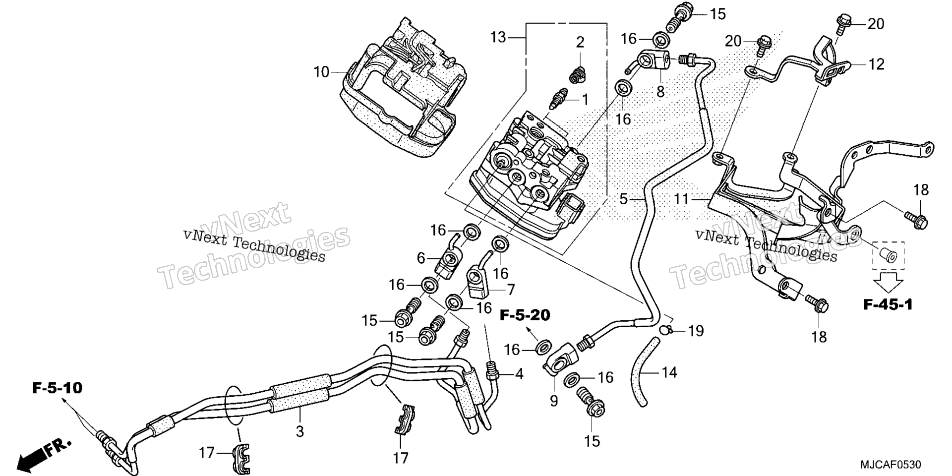 Передняя часть VALVE UNIT (CBR600RA)
