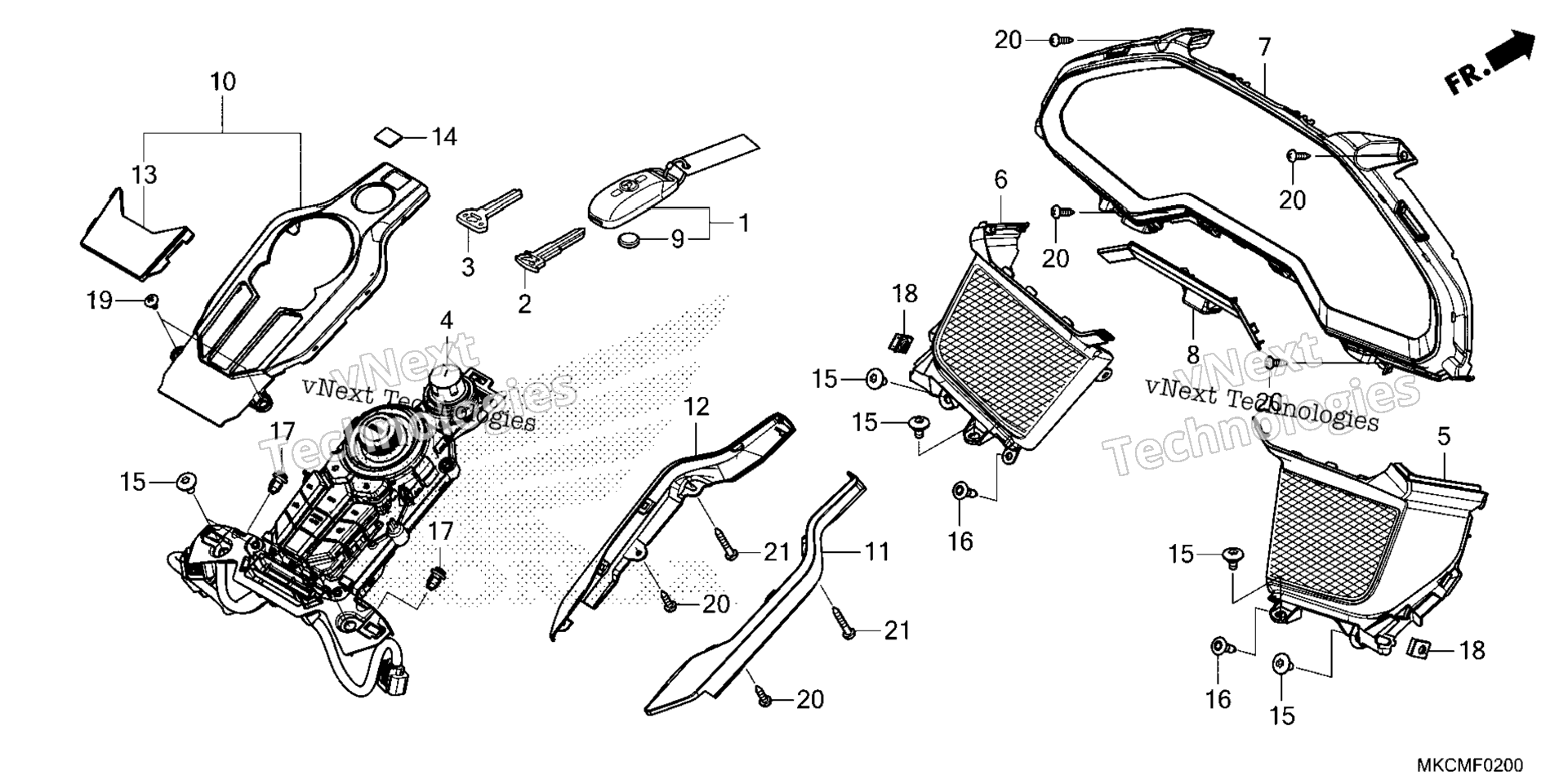 Спидометр PANEL / SWITCH PANEL / FOB KEY