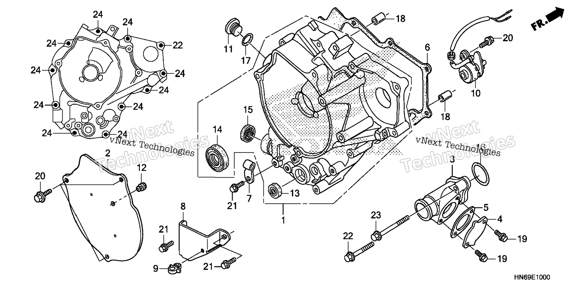 задний CRANKCASE крышка