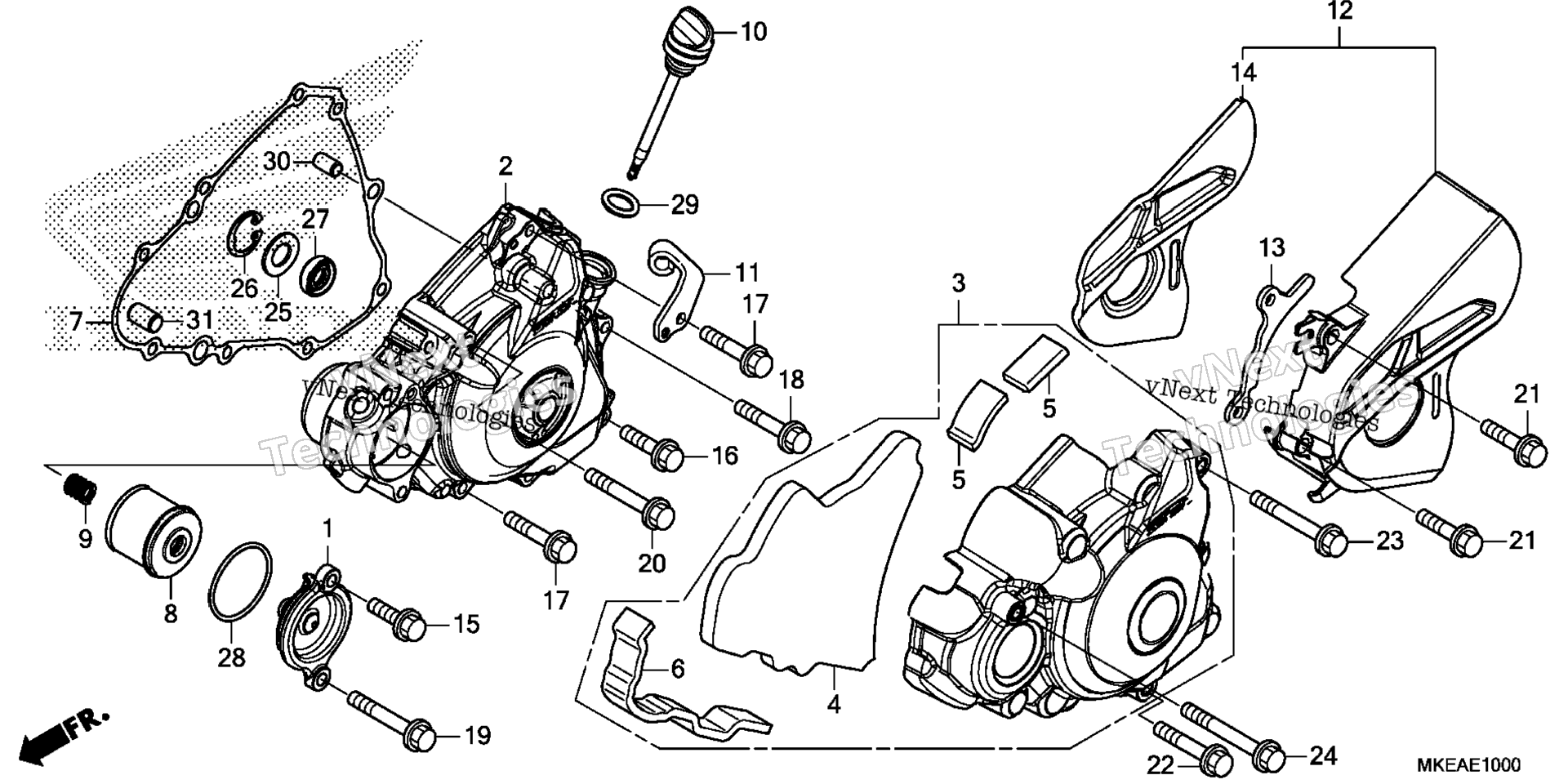 Left Crankcase крышка