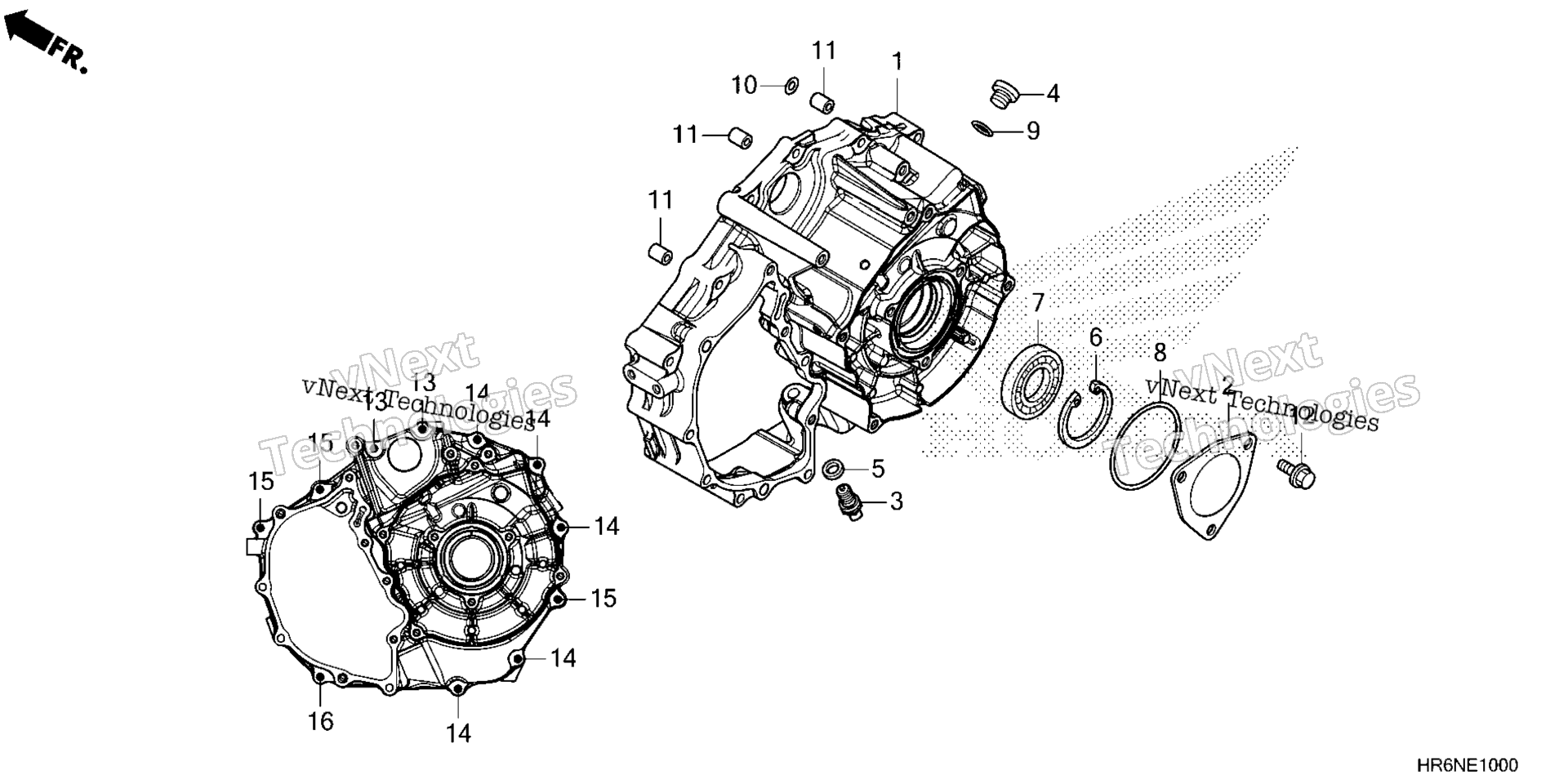 задний CRANKCASE крышка