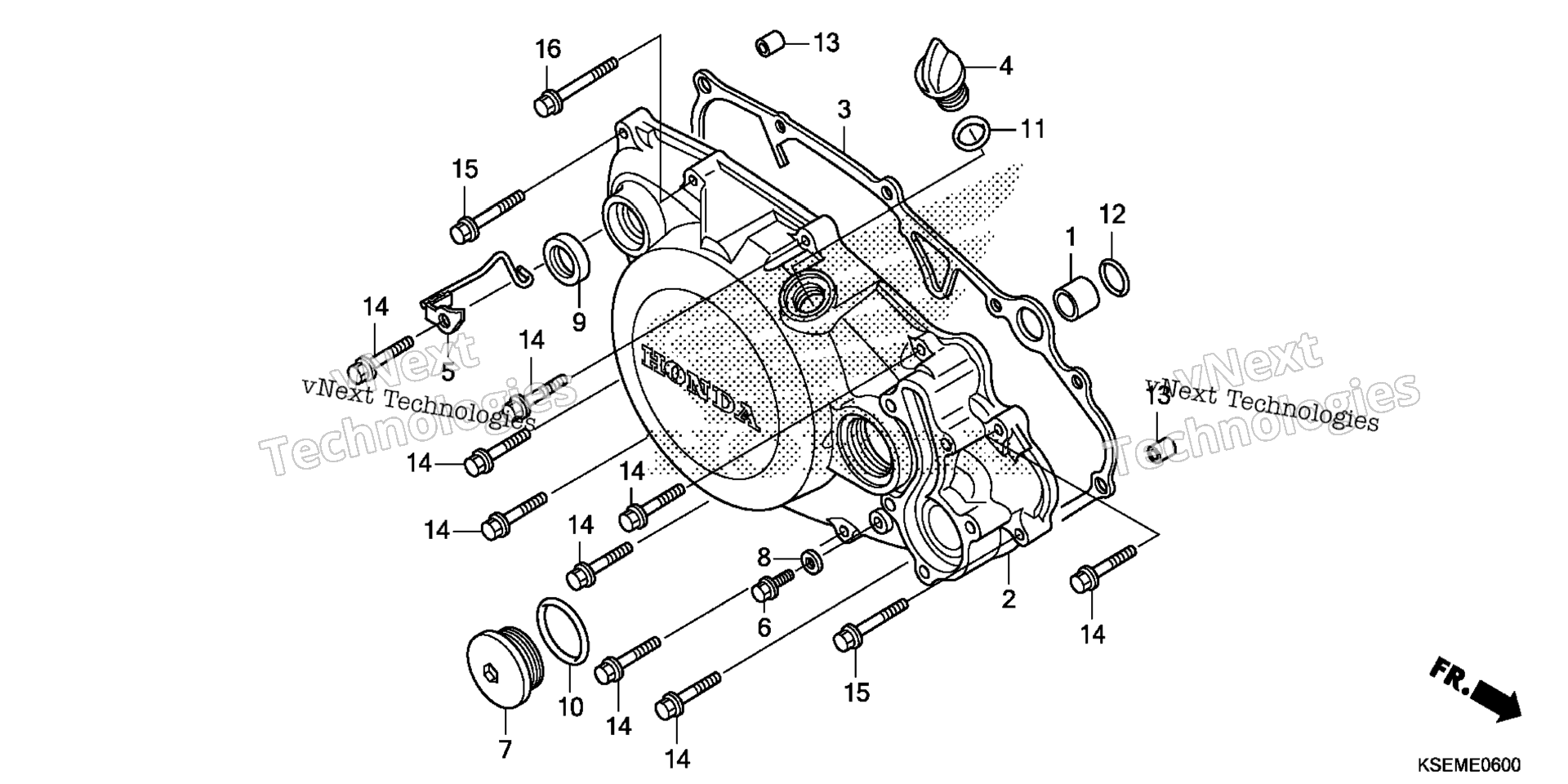 RIGHT CRANKCASE крышка