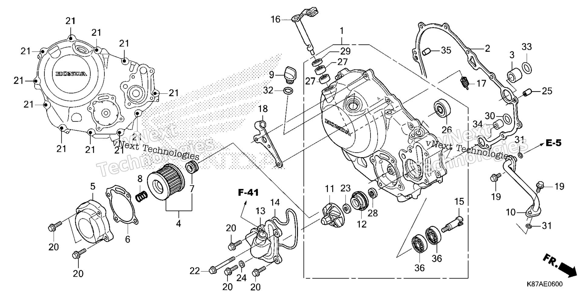 RIGHT CRANKCASE крышка