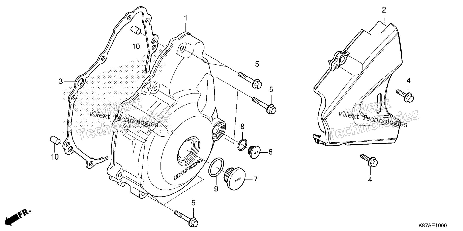 Left Crankcase крышка