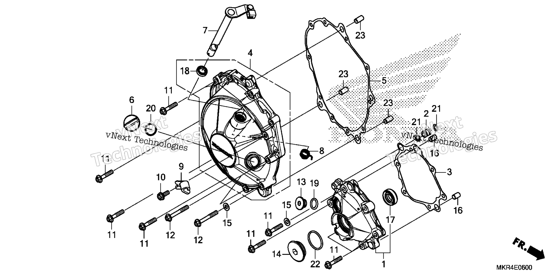 RIGHT CRANKCASE крышка