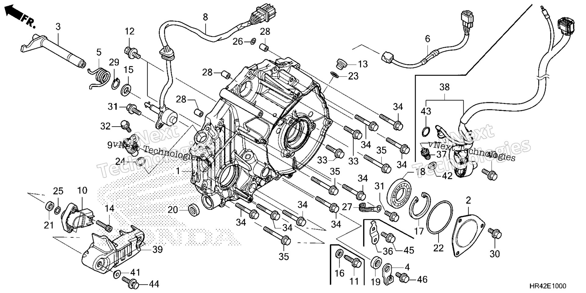 задний CRANKCASE крышка