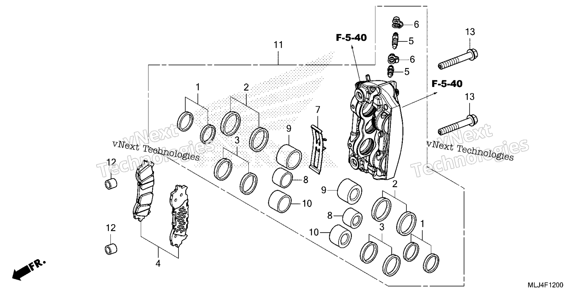 RIGHT передний тормоз CALIPER