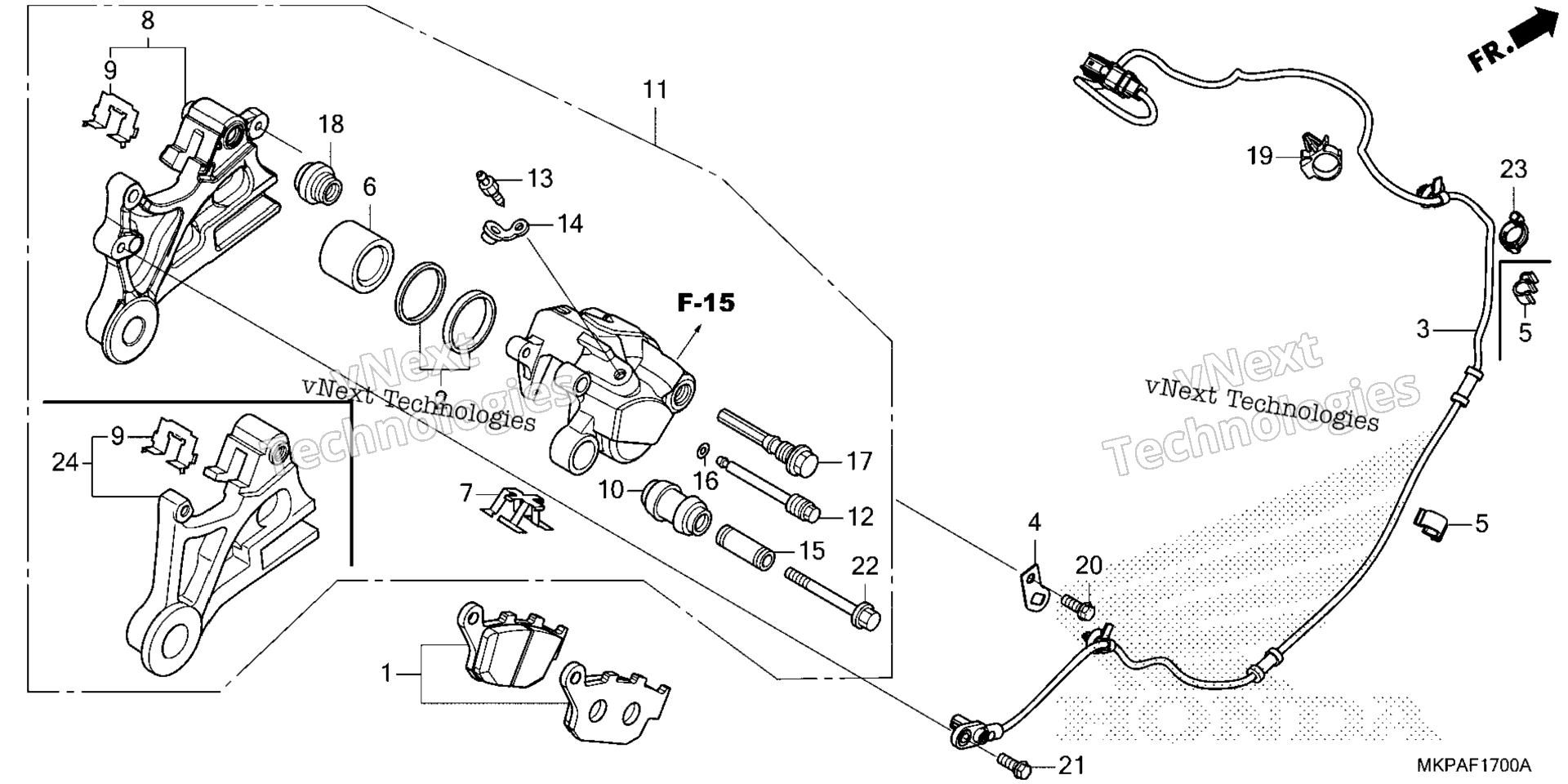 Задний суппорт тормоза
