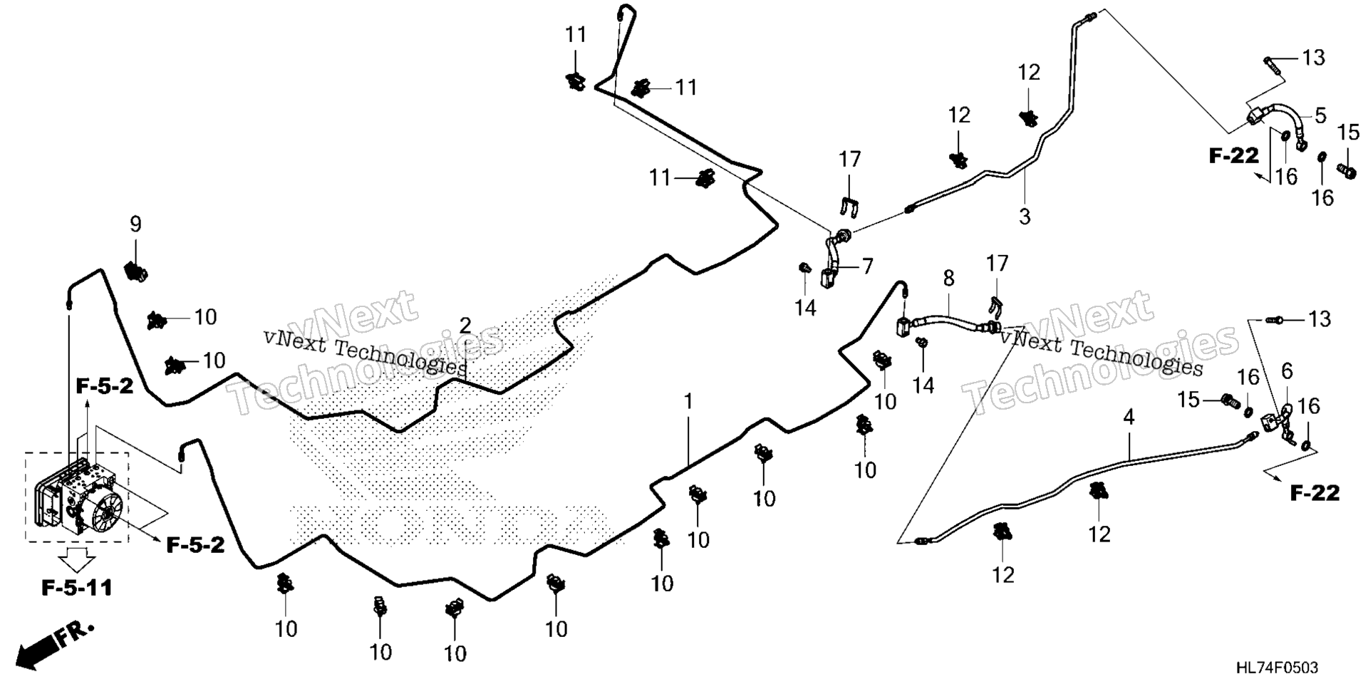 Задний тормоз PIPE / REAR BRAKE HOSE (SXS1000S4X'22,'23)