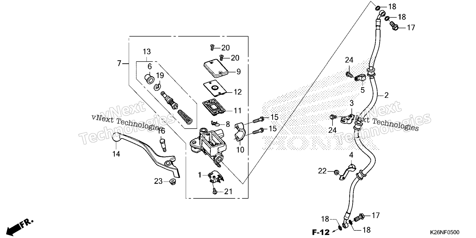 Передняя часть BRAKE MASTER CYLINDER 1