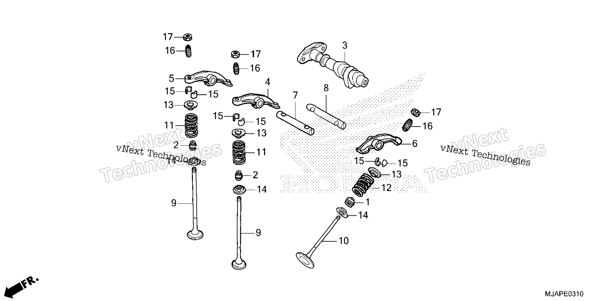 CAMSHAFT / клапан (RR.)