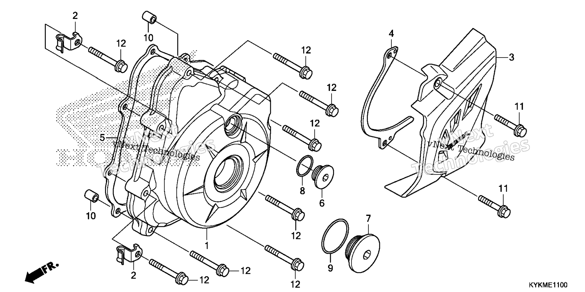 Left Crankcase крышка