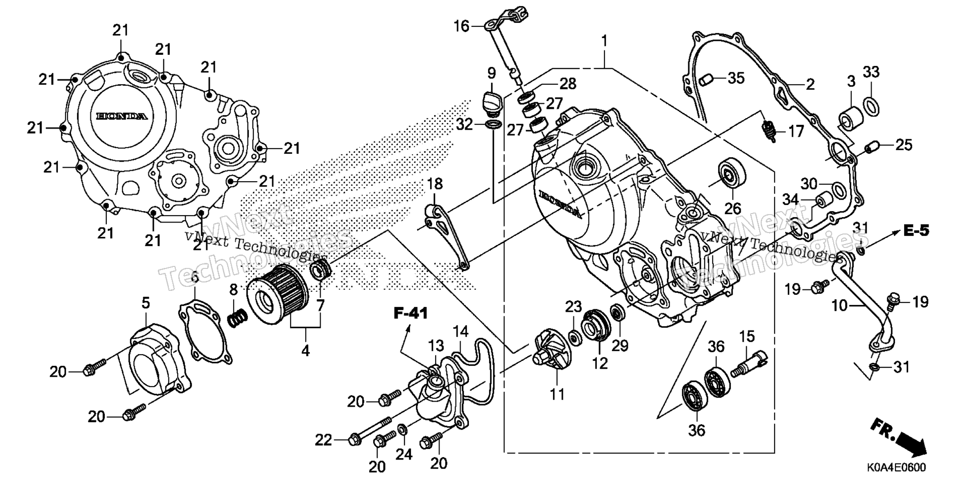 RIGHT CRANKCASE крышка