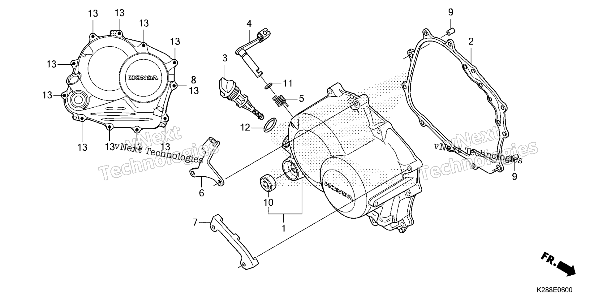 RIGHT CRANKCASE крышка