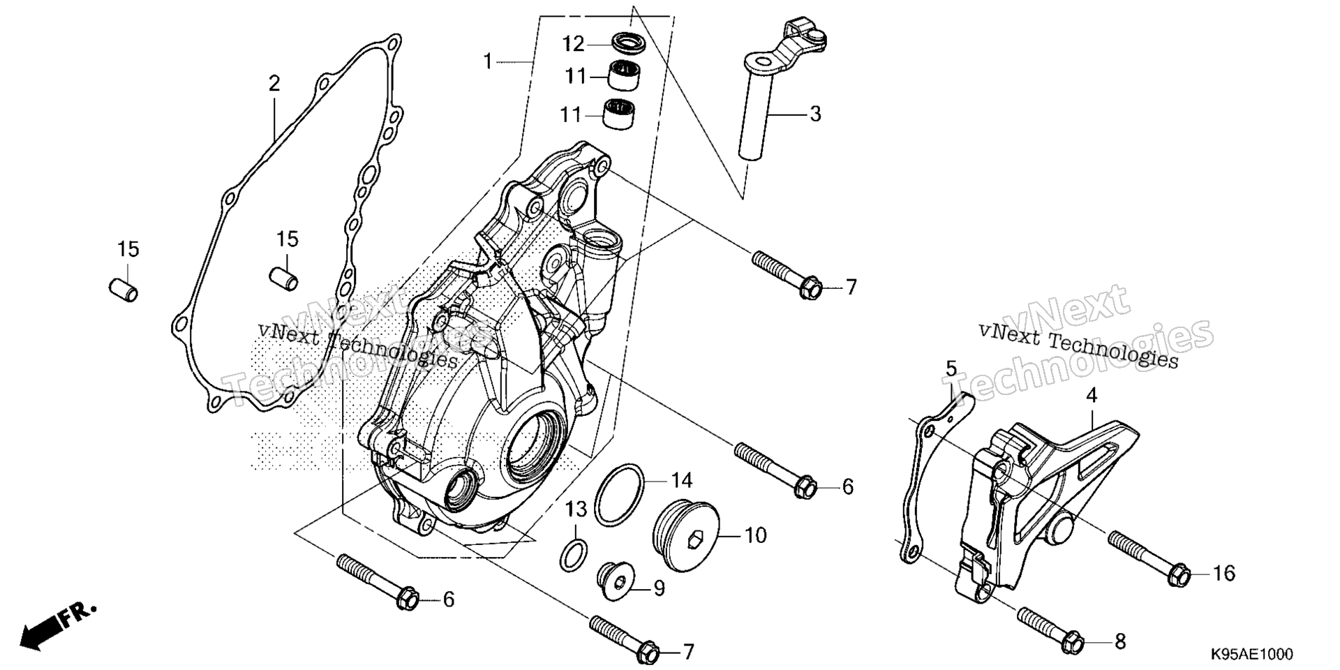 Left Crankcase крышка