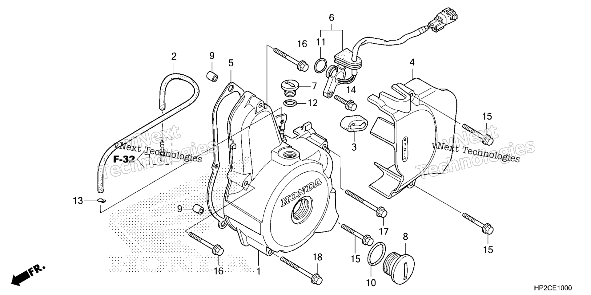 Left Crankcase крышка