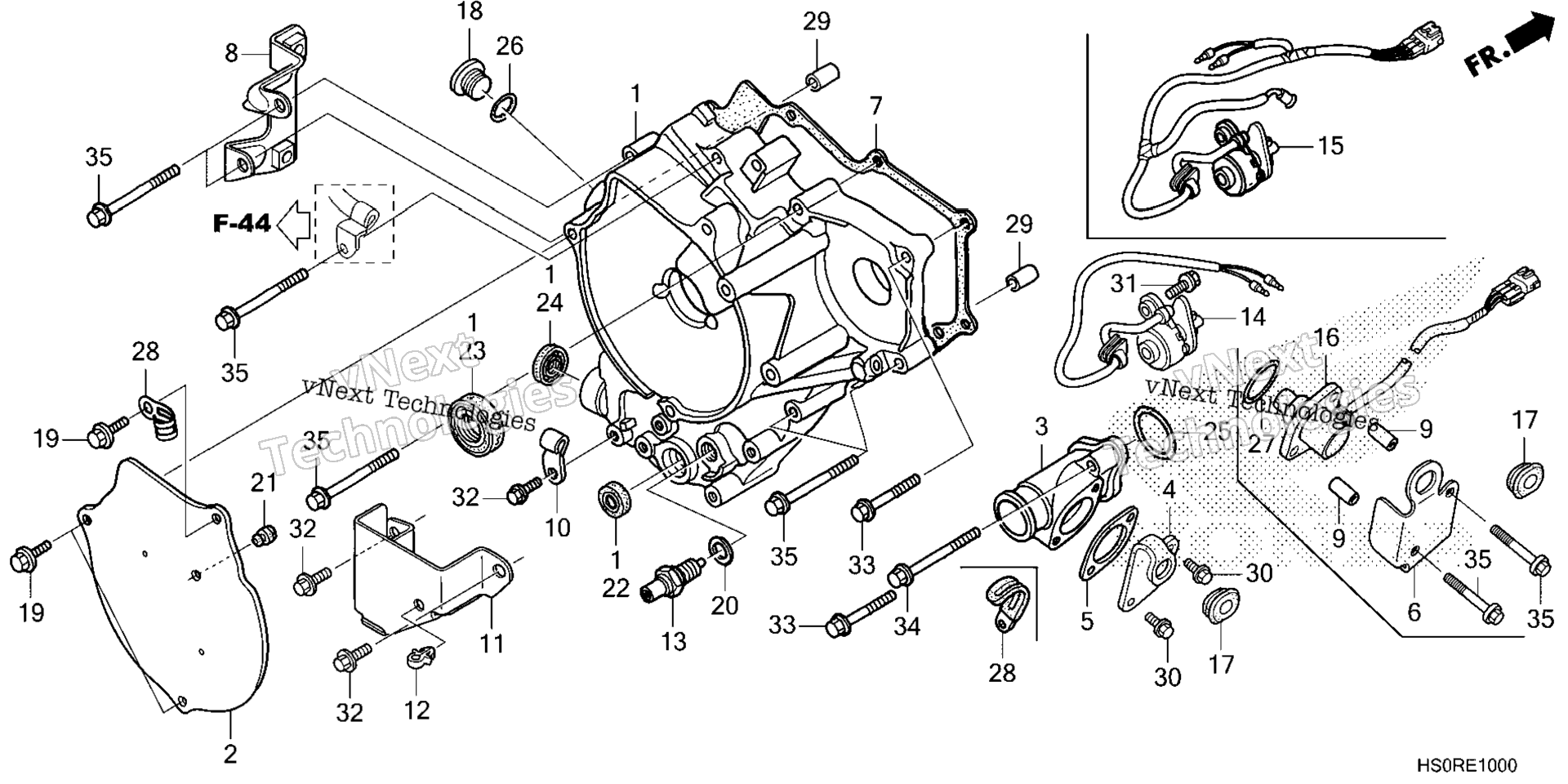 задний CRANKCASE крышка