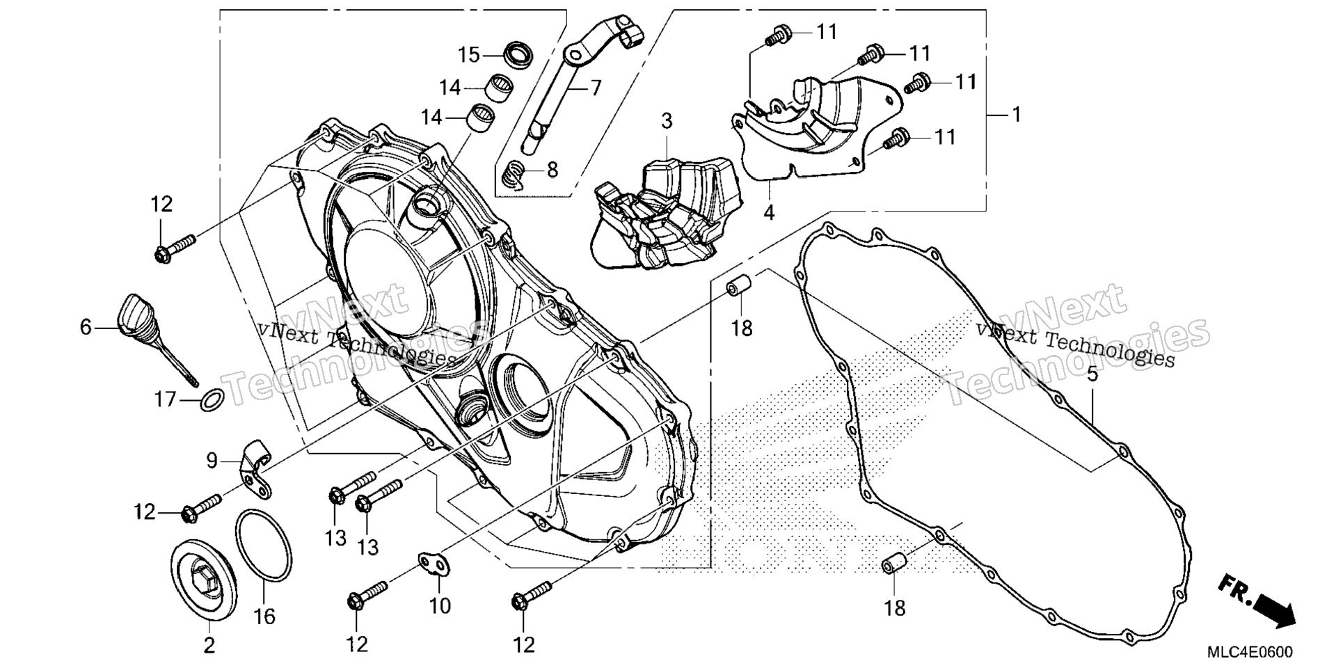 RIGHT CRANKCASE крышка