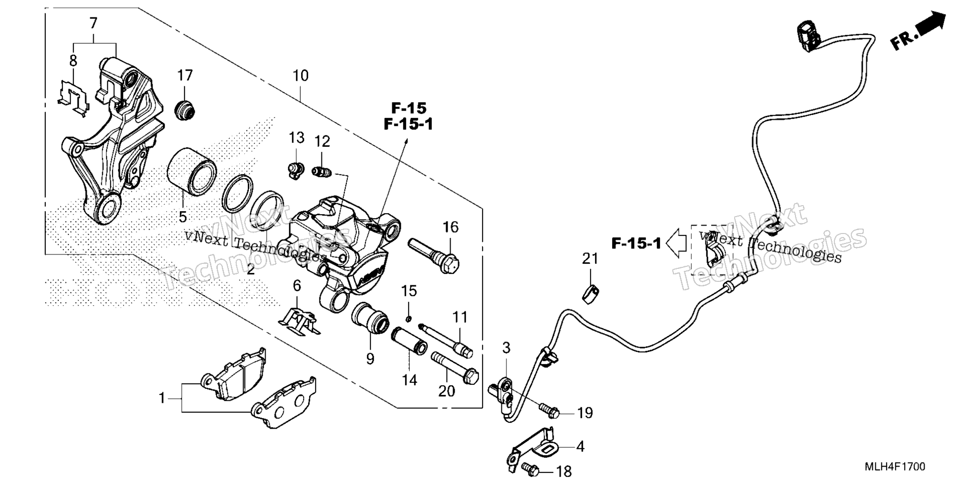 Задний суппорт тормоза