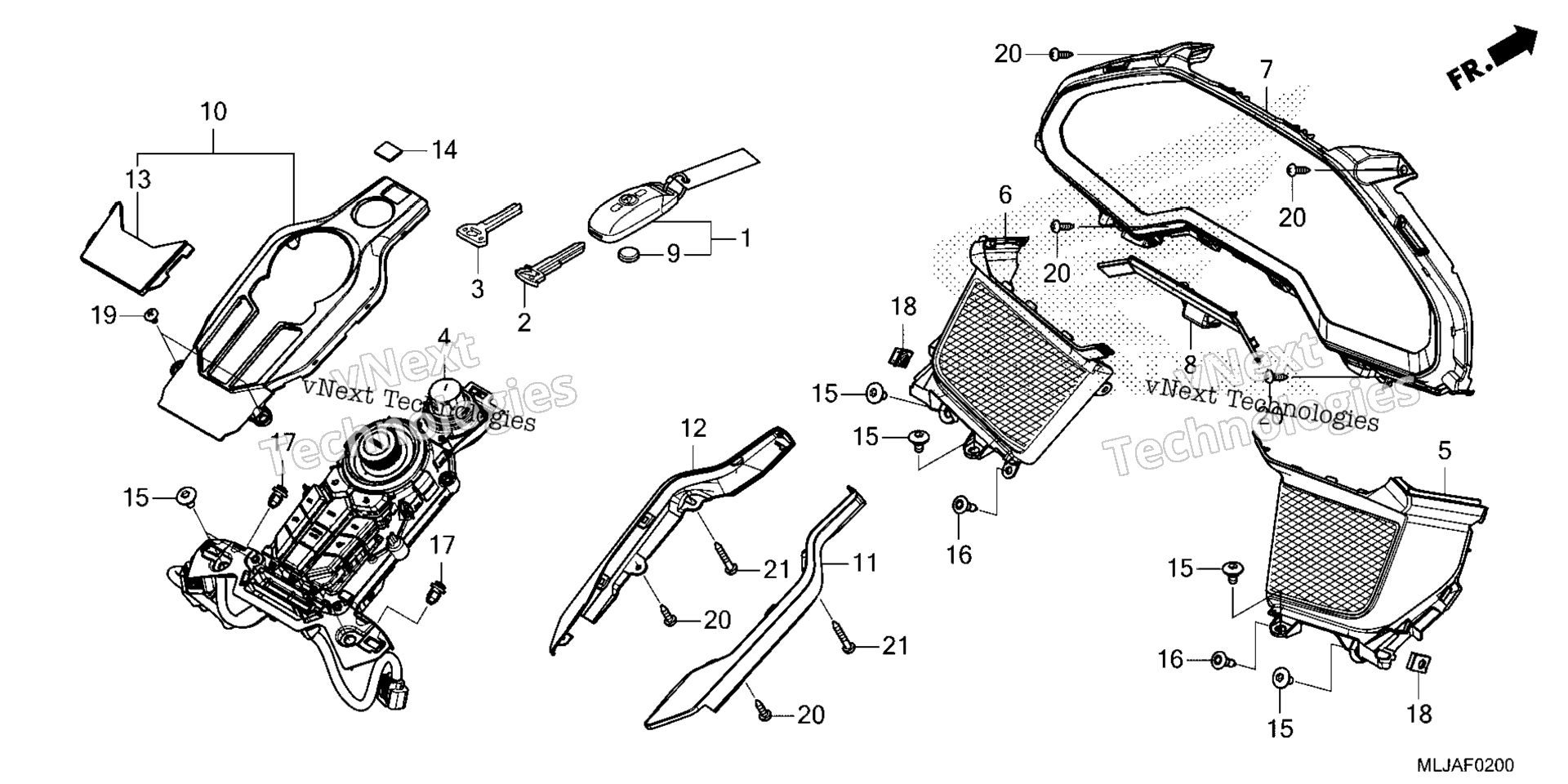 Спидометр PANEL / SWITCH PANEL / FOB KEY
