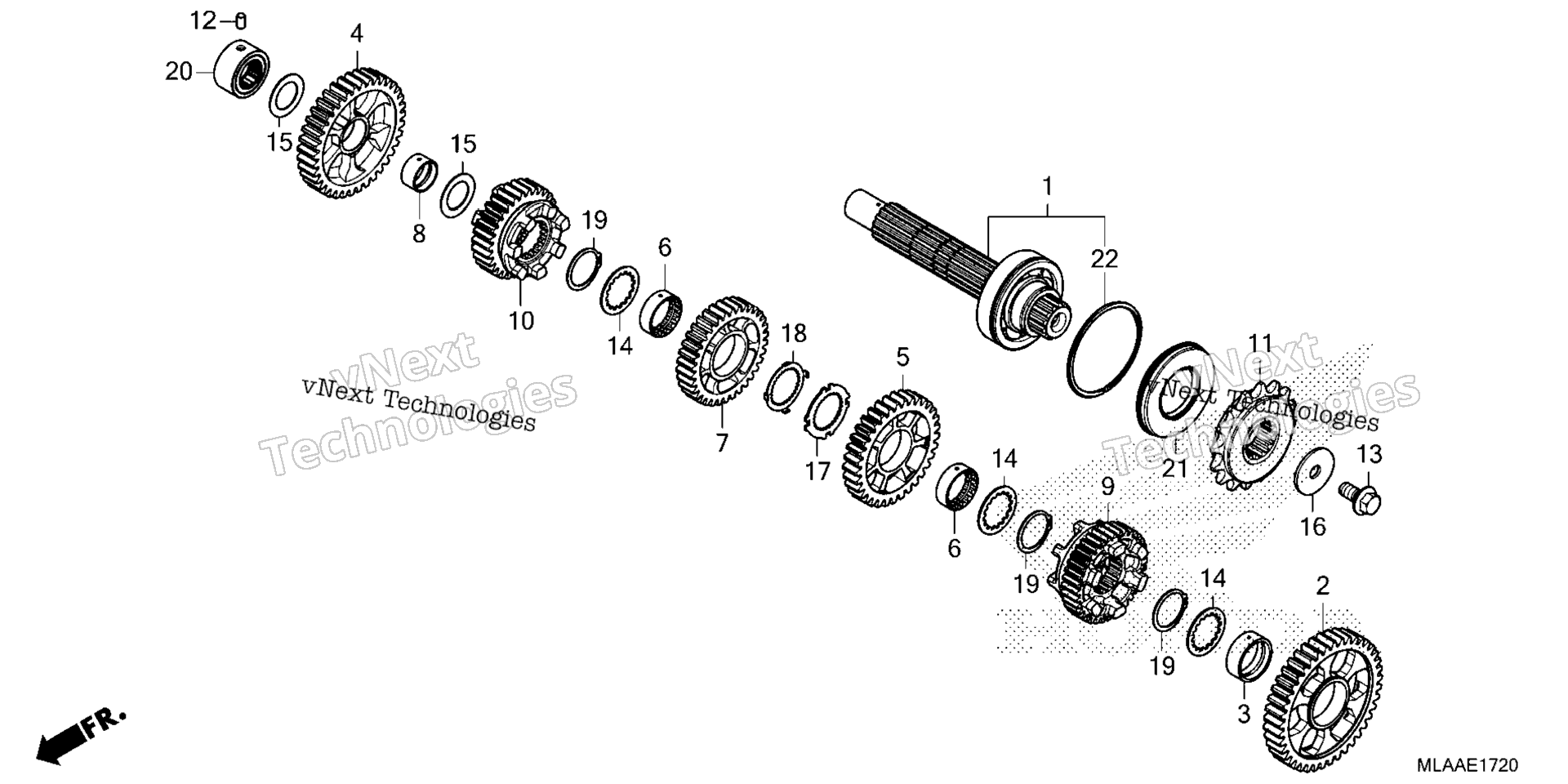 Трансмиссия (COUNTERSHAFT) (CMX1100D/D2)