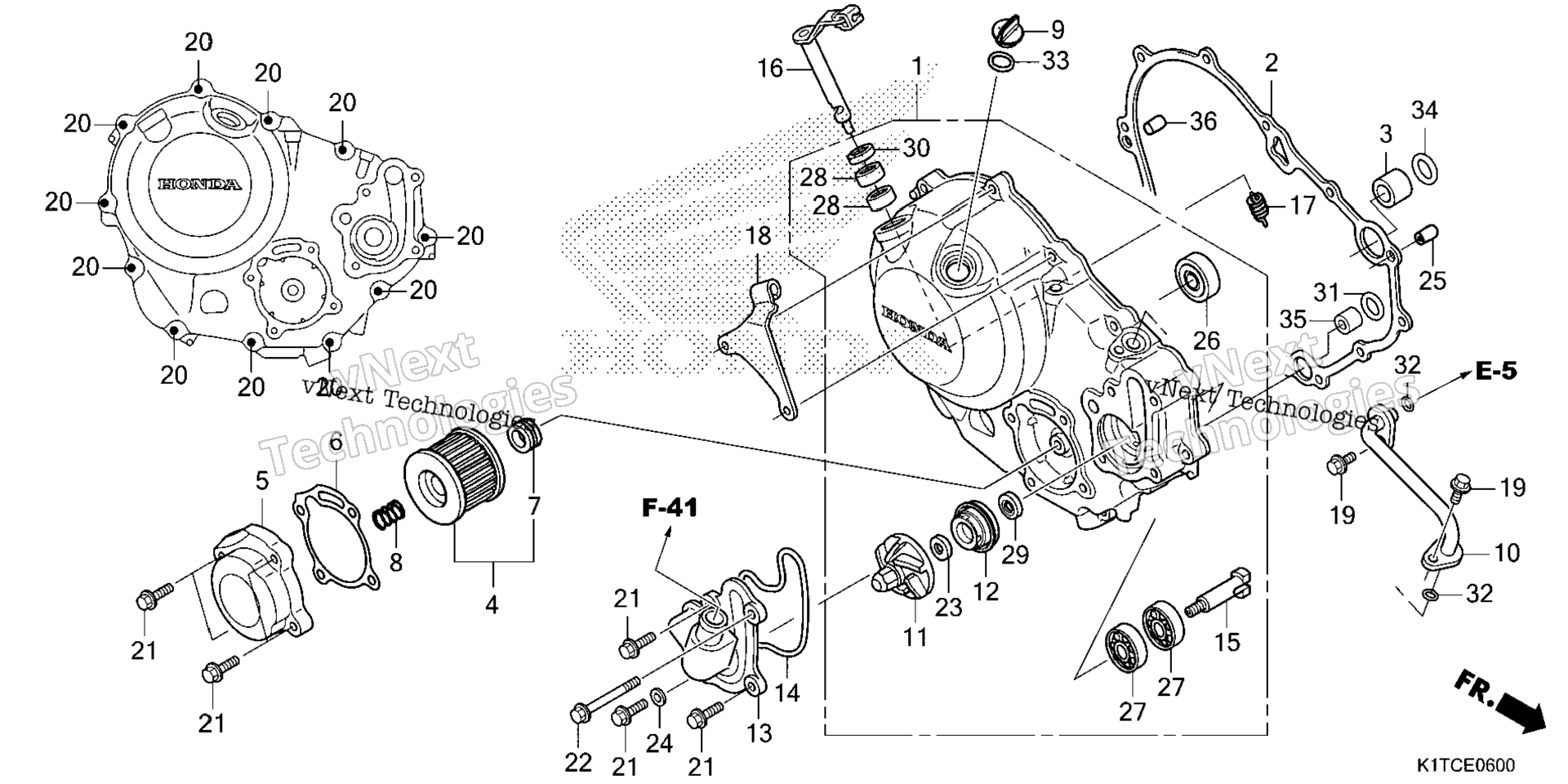 RIGHT CRANKCASE крышка