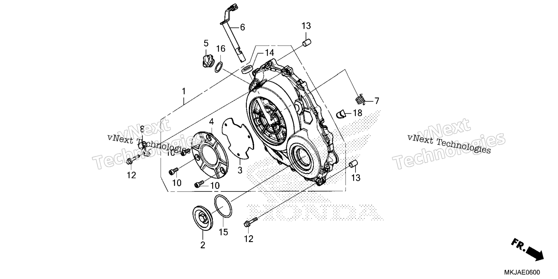 RIGHT CRANKCASE крышка