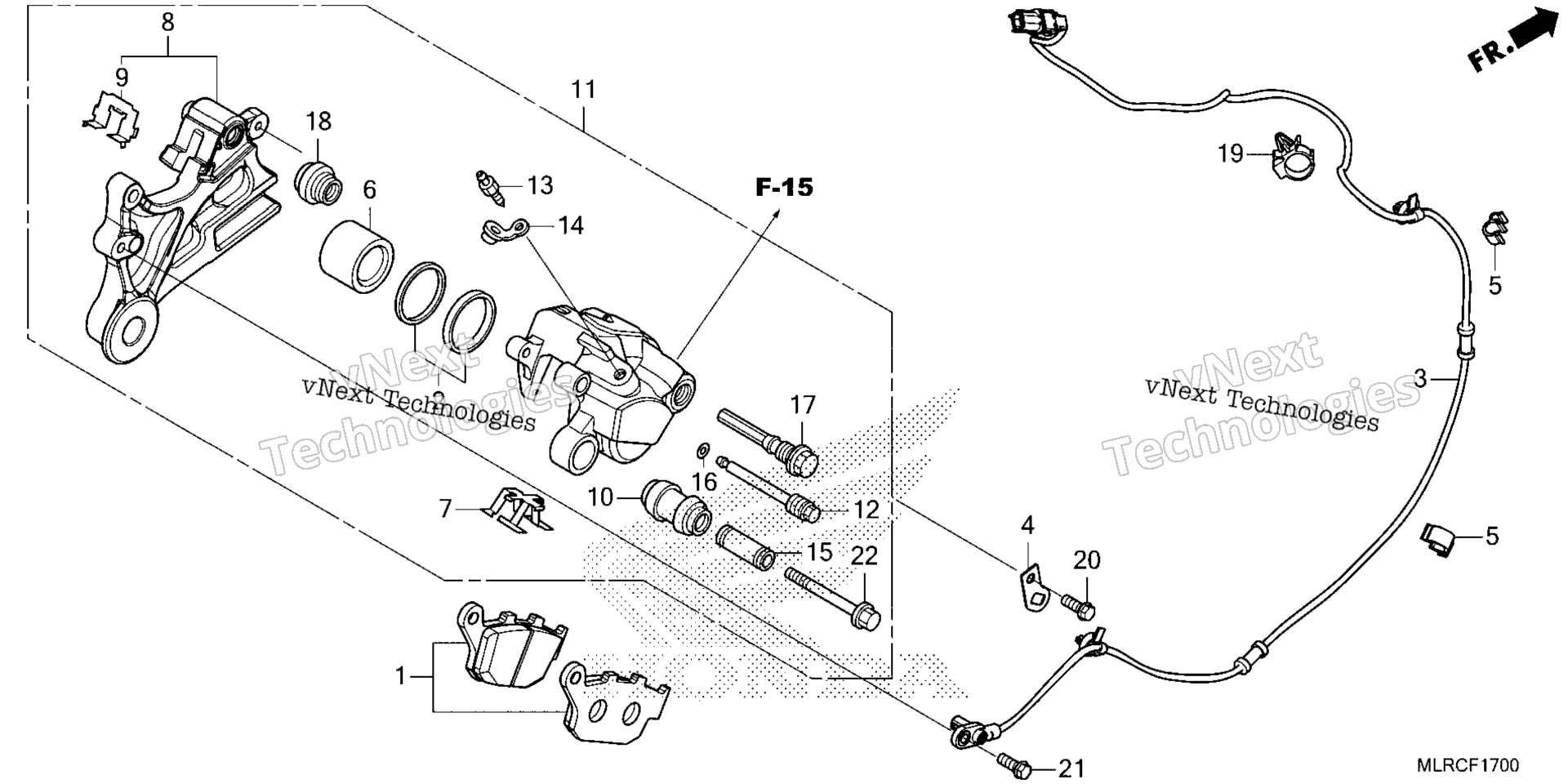 Задний суппорт тормоза