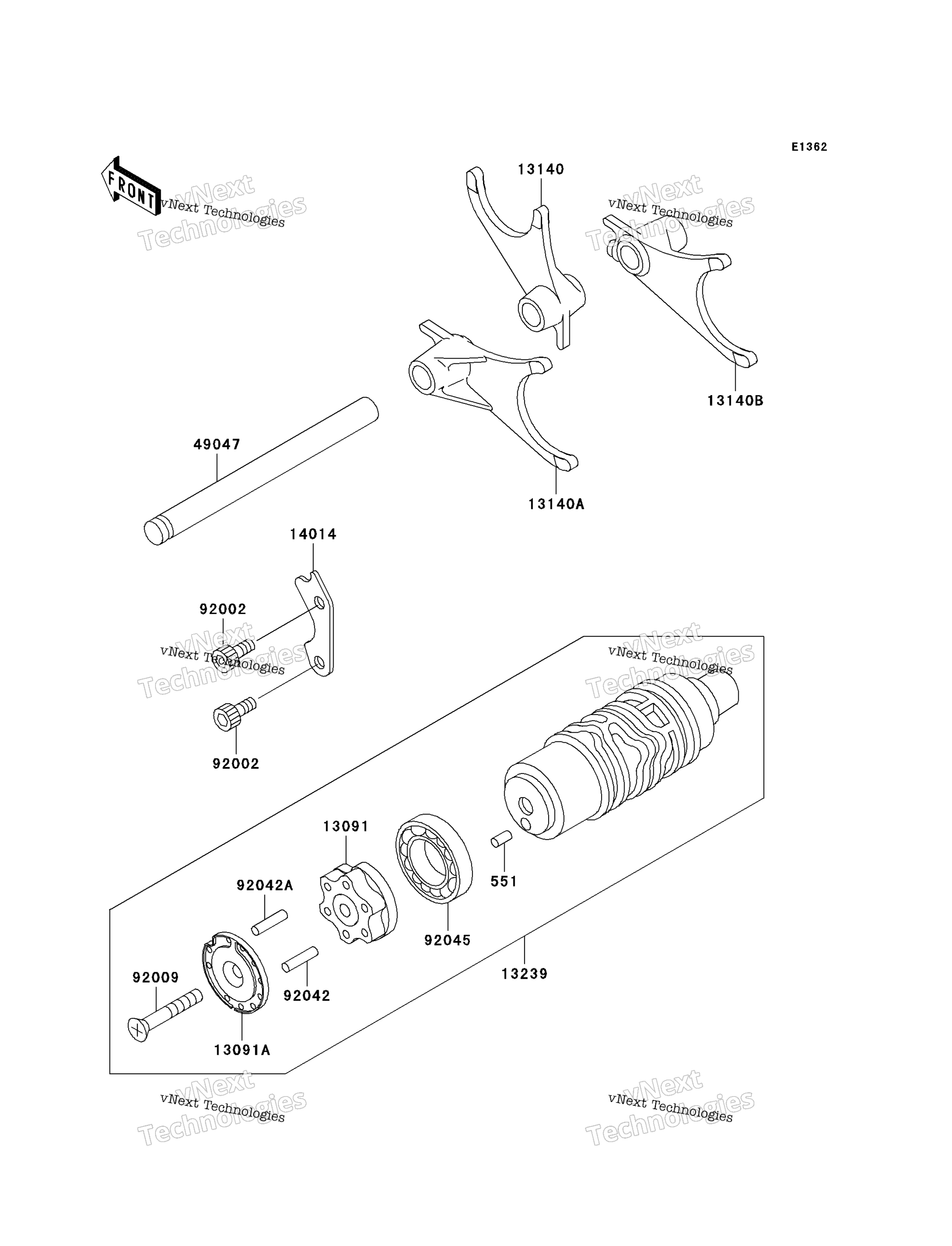 передача Change Drum / Shift Fork(S)