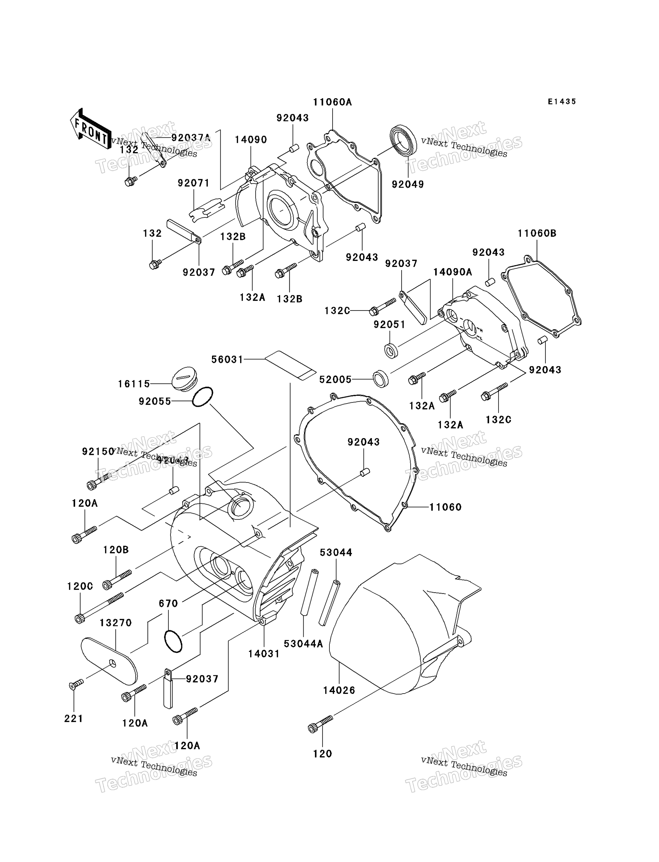 Left двигатель Cover(S)