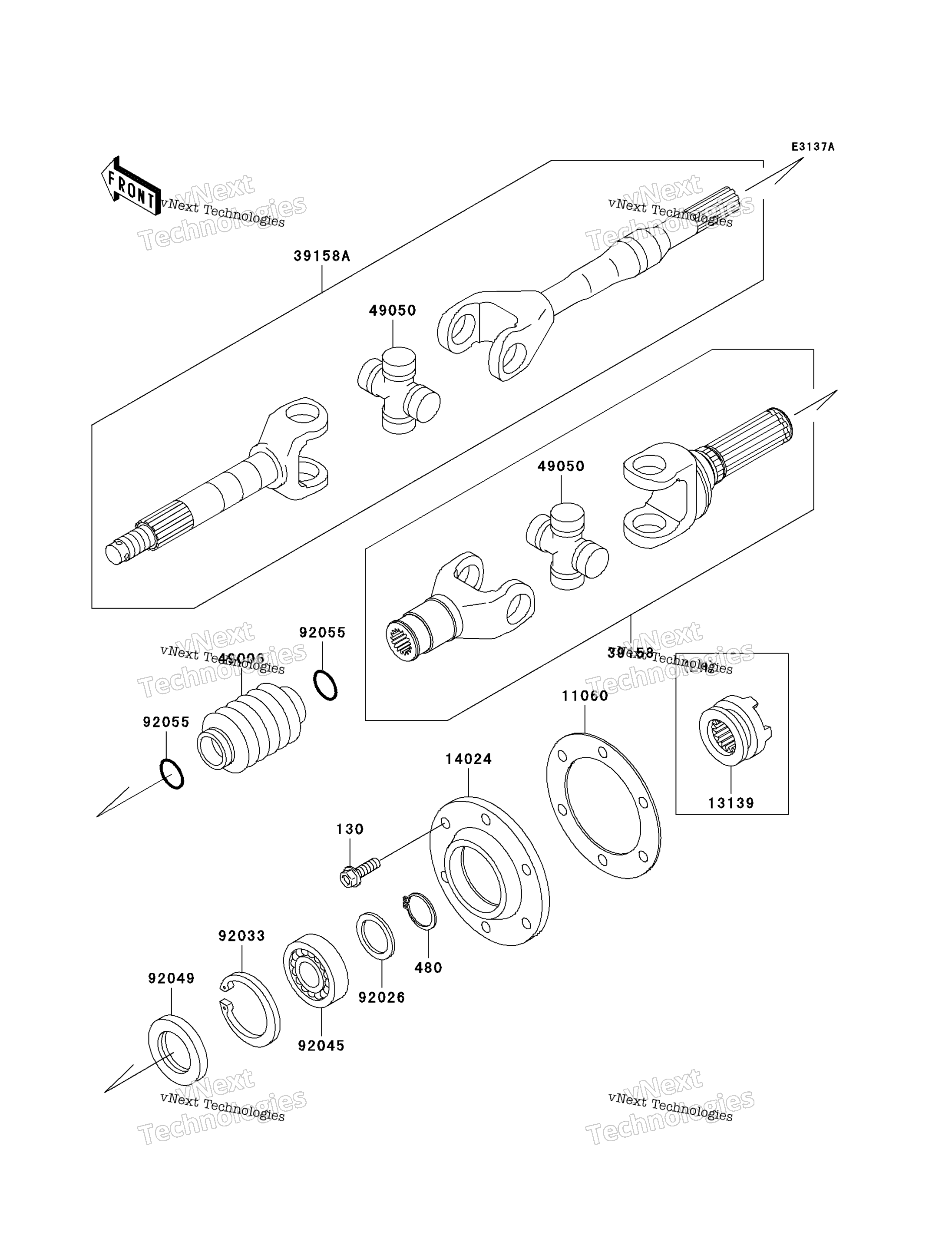Привод Shaft-Rear (Kaf620-E4/E5)