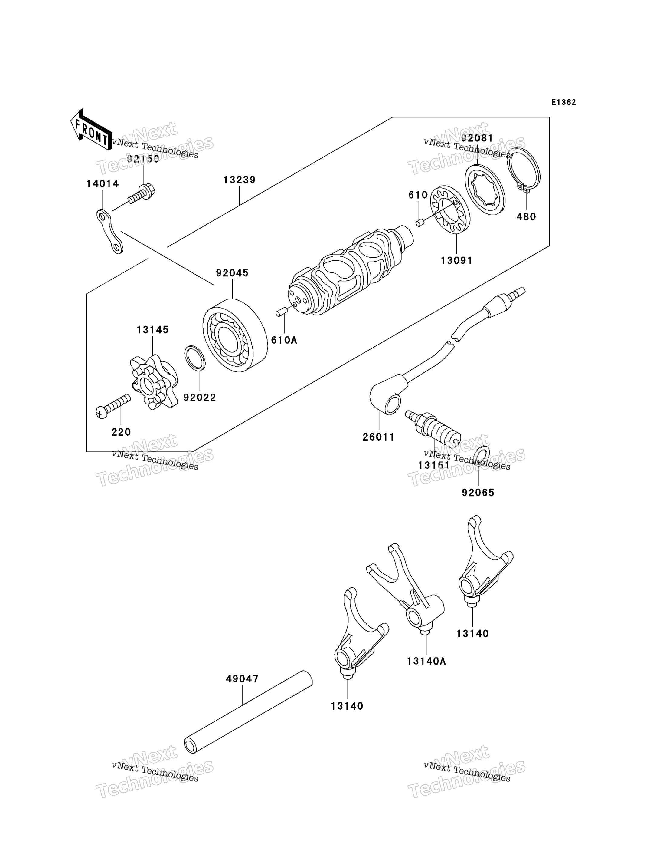 передача Change Drum / Shift Fork(S)
