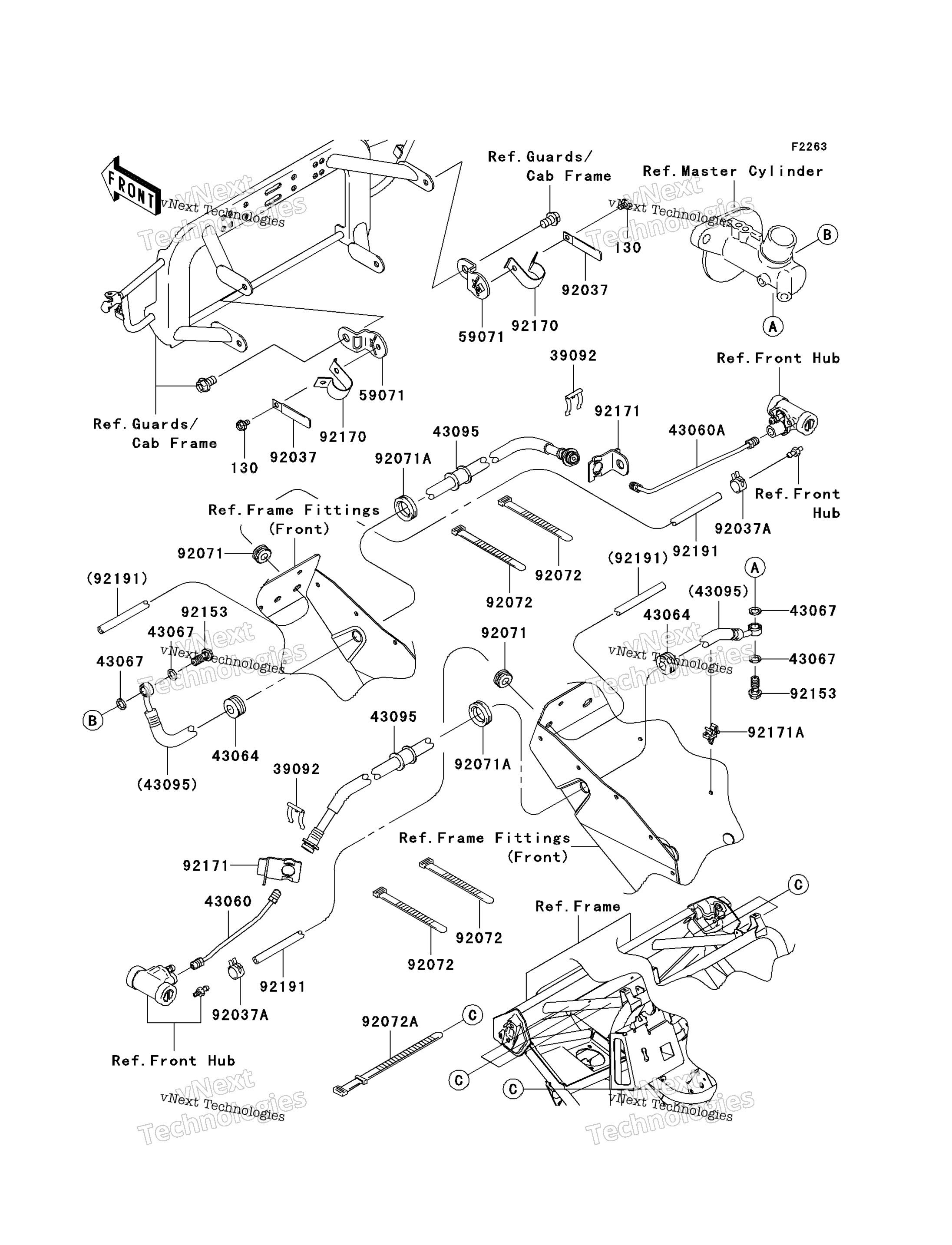 Передняя часть Brake Piping