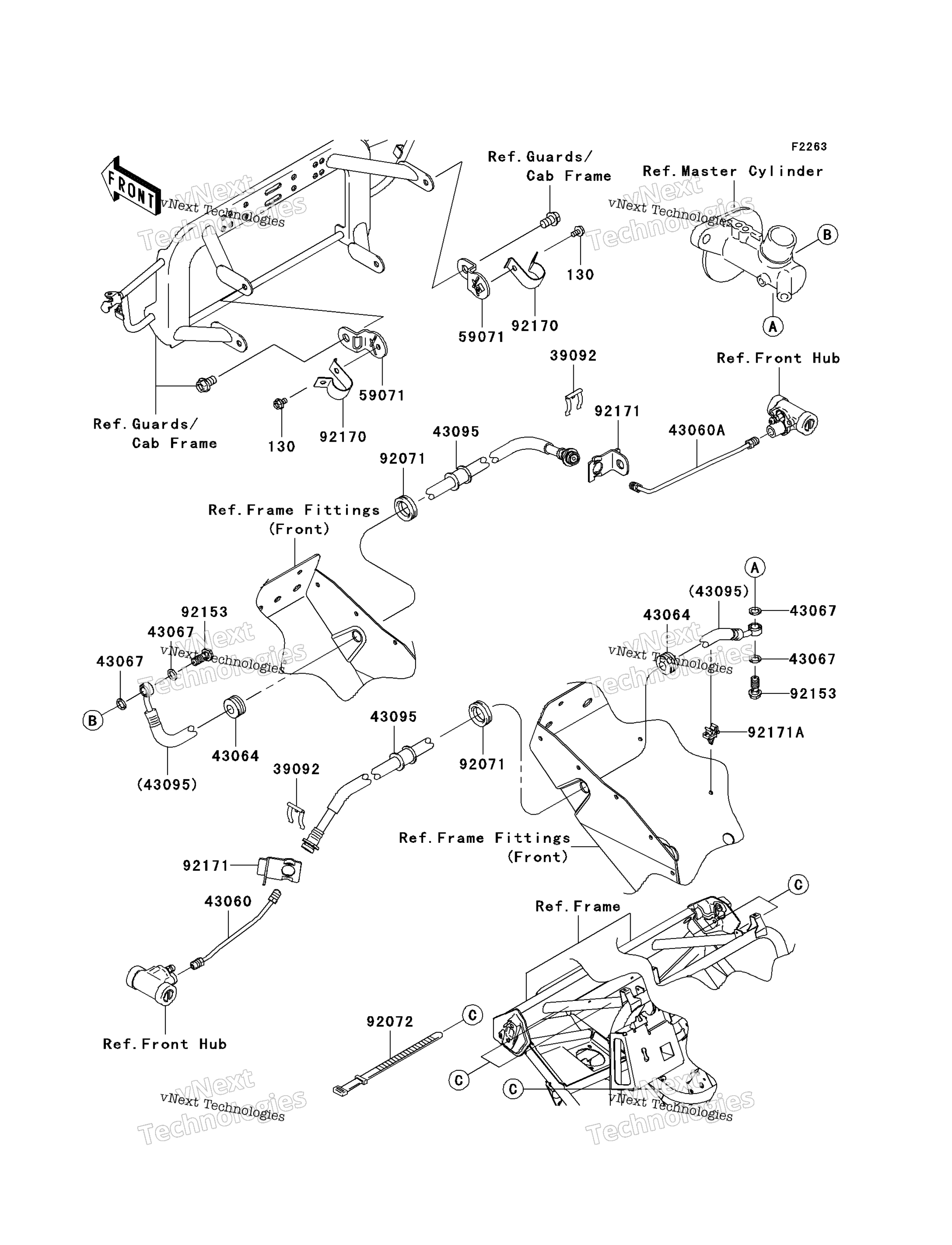 Передняя часть Brake Piping