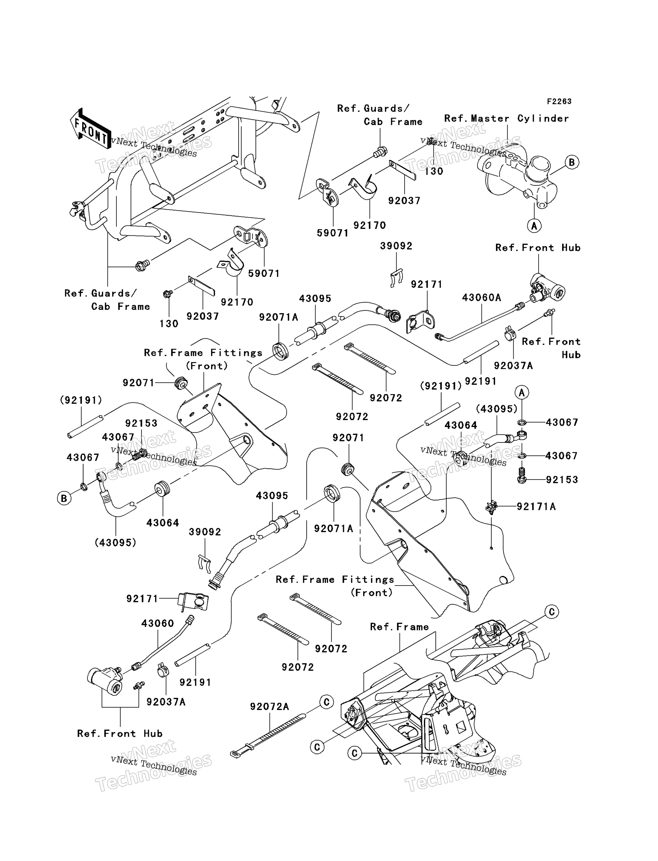 Передняя часть Brake Piping