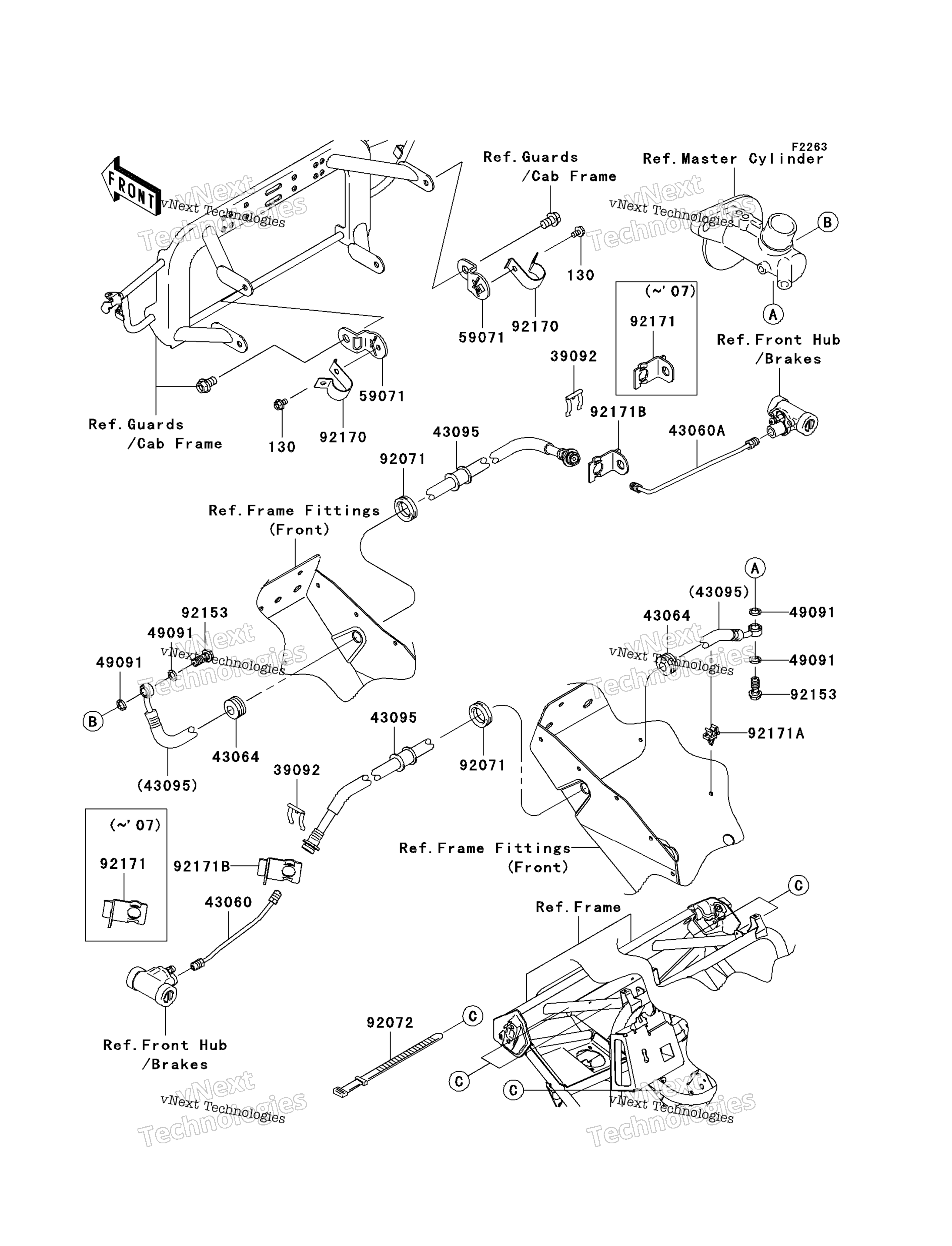 Передняя часть Brake Piping