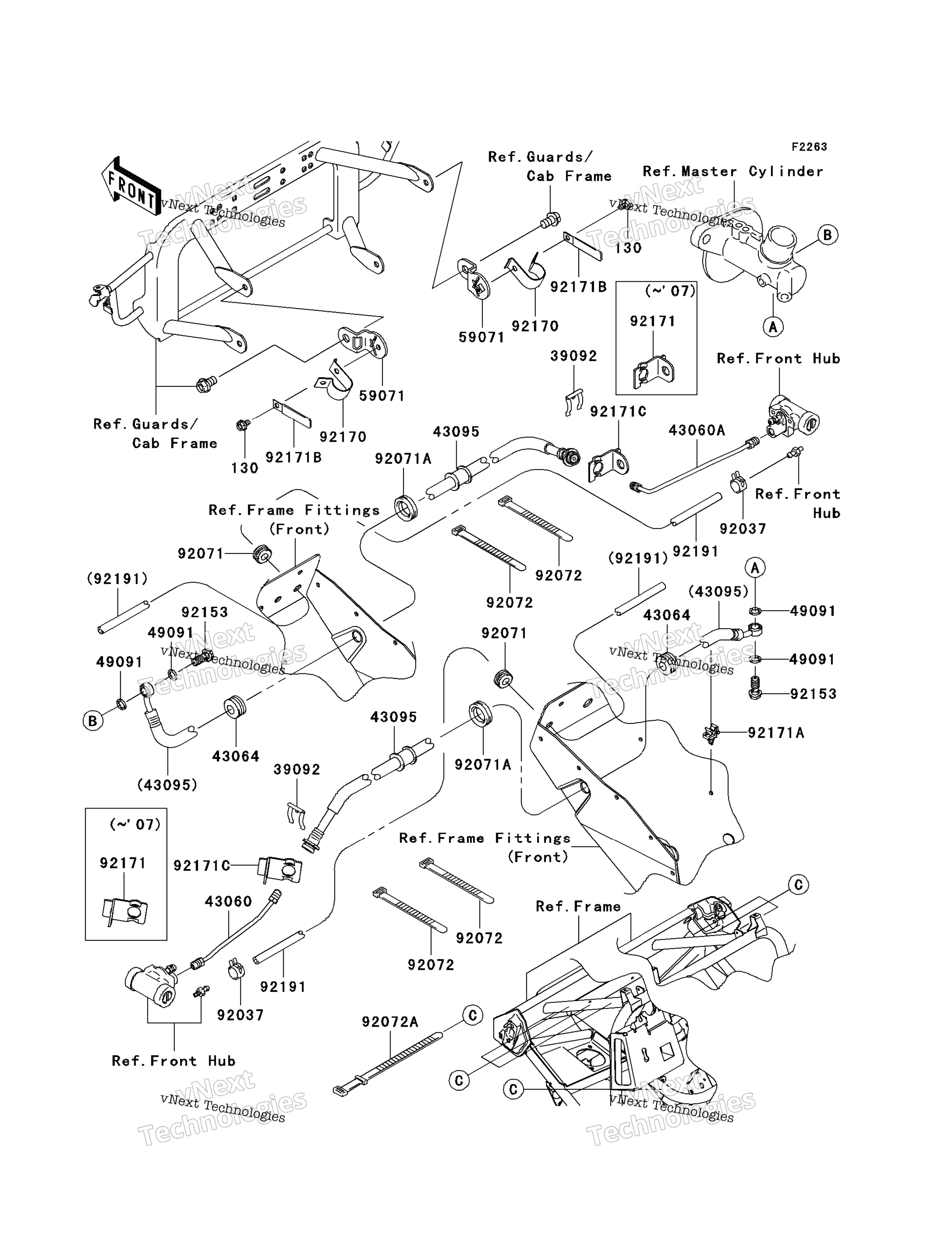 Передняя часть Brake Piping