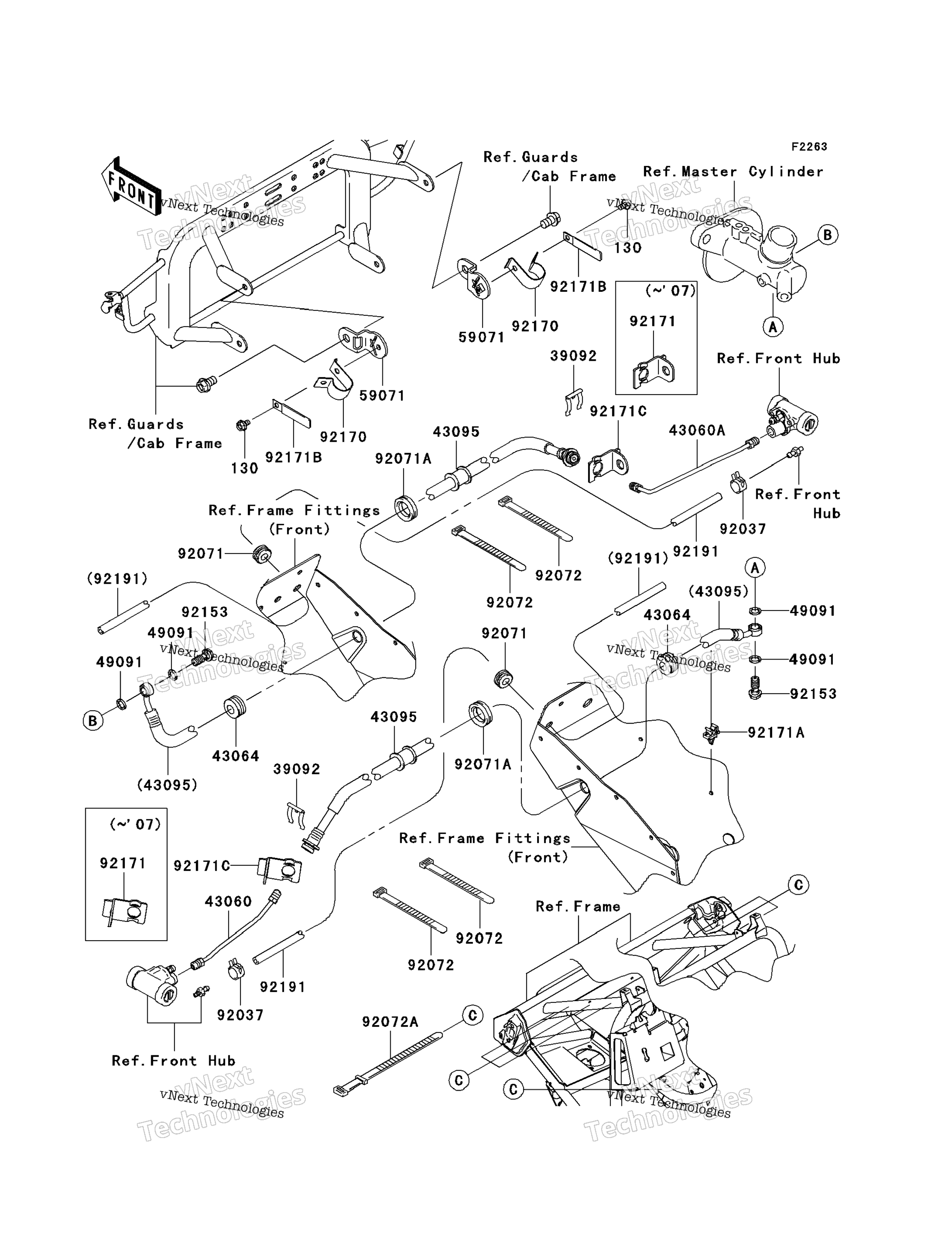 Передняя часть Brake Piping