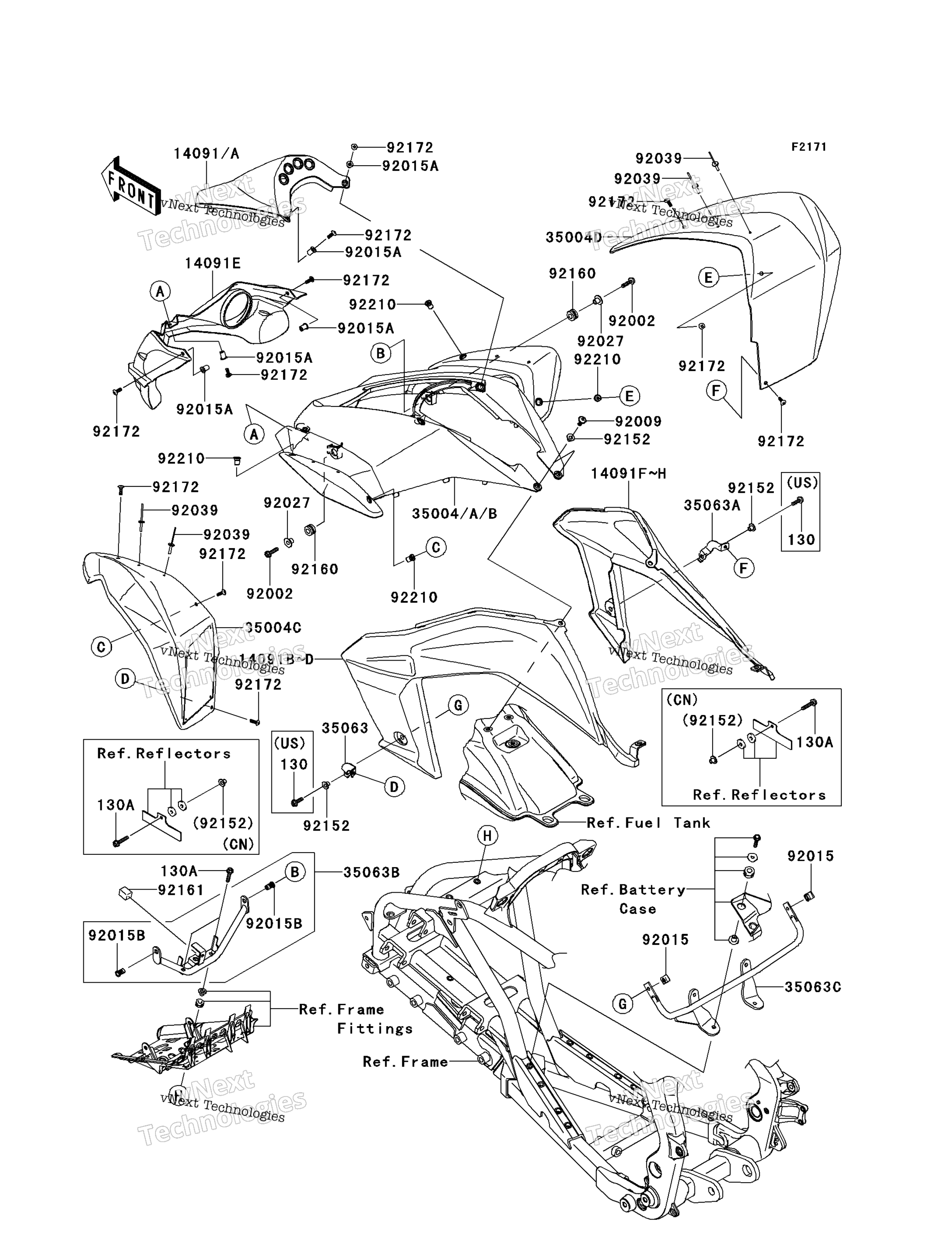 Передняя часть Fender(S)(B8f/B8fa)