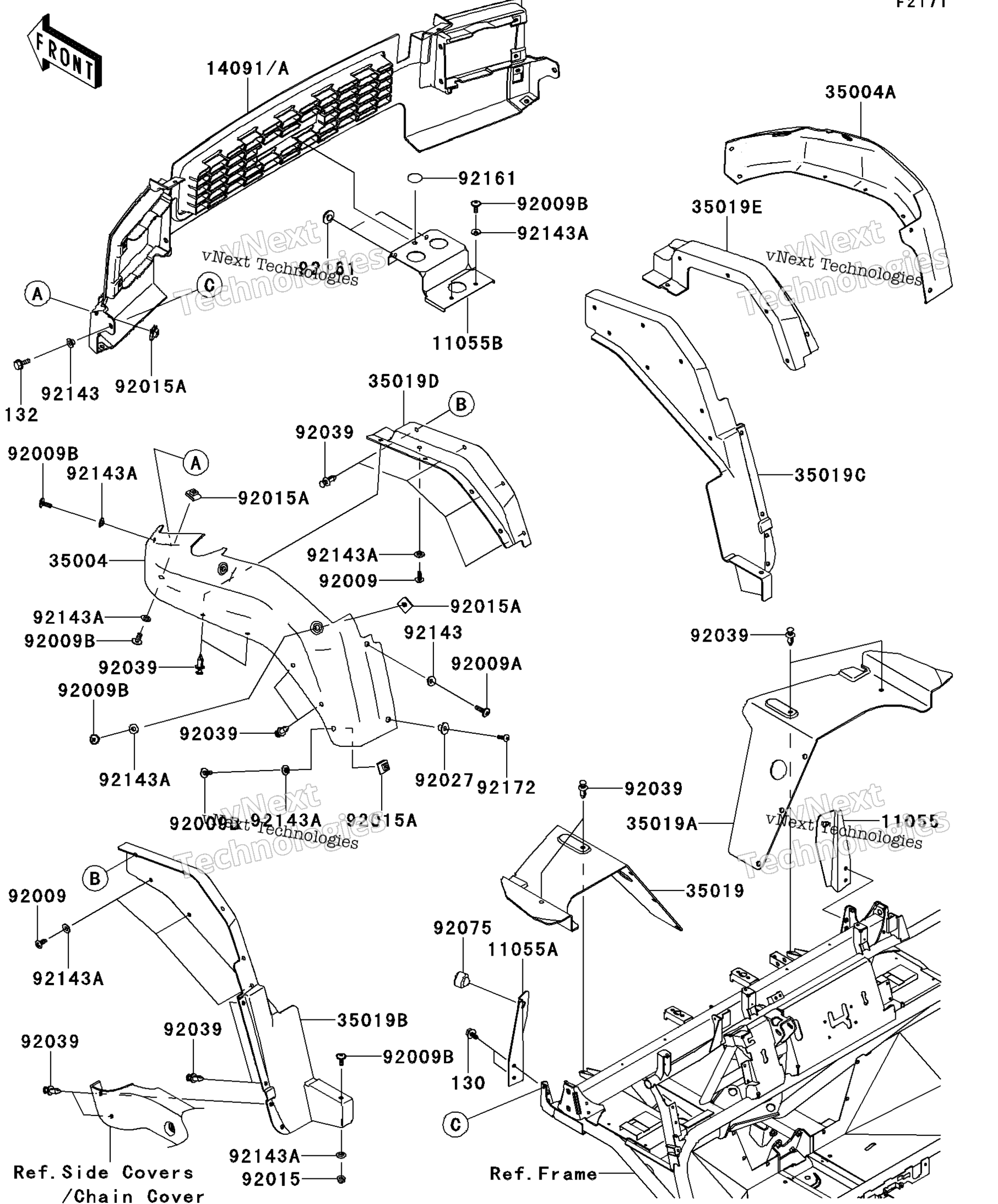 Передняя часть Fender(S)(G9f&Sim;Gbf)