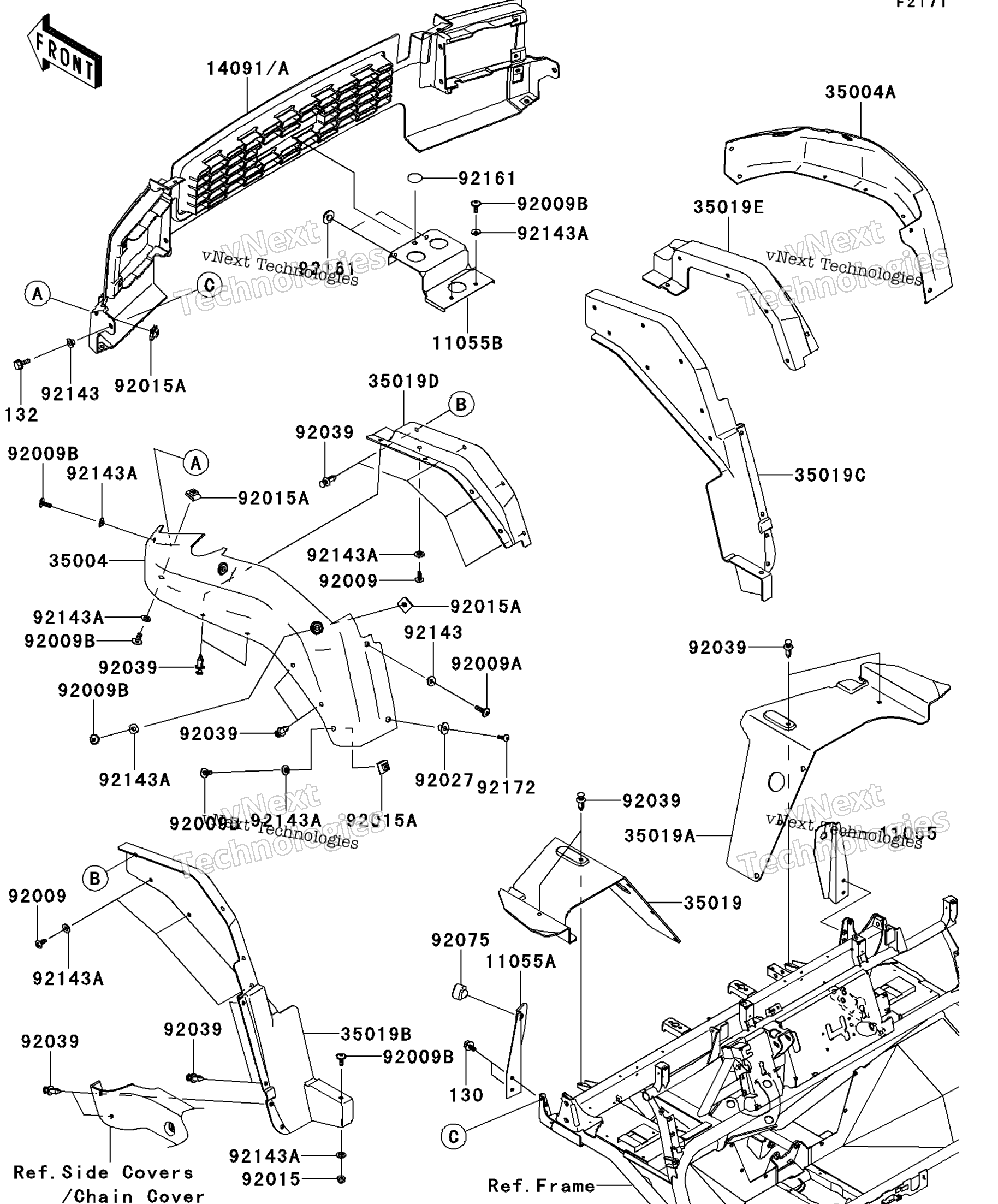 Передняя часть Fender(S)(S9f&Sim;Sbf)